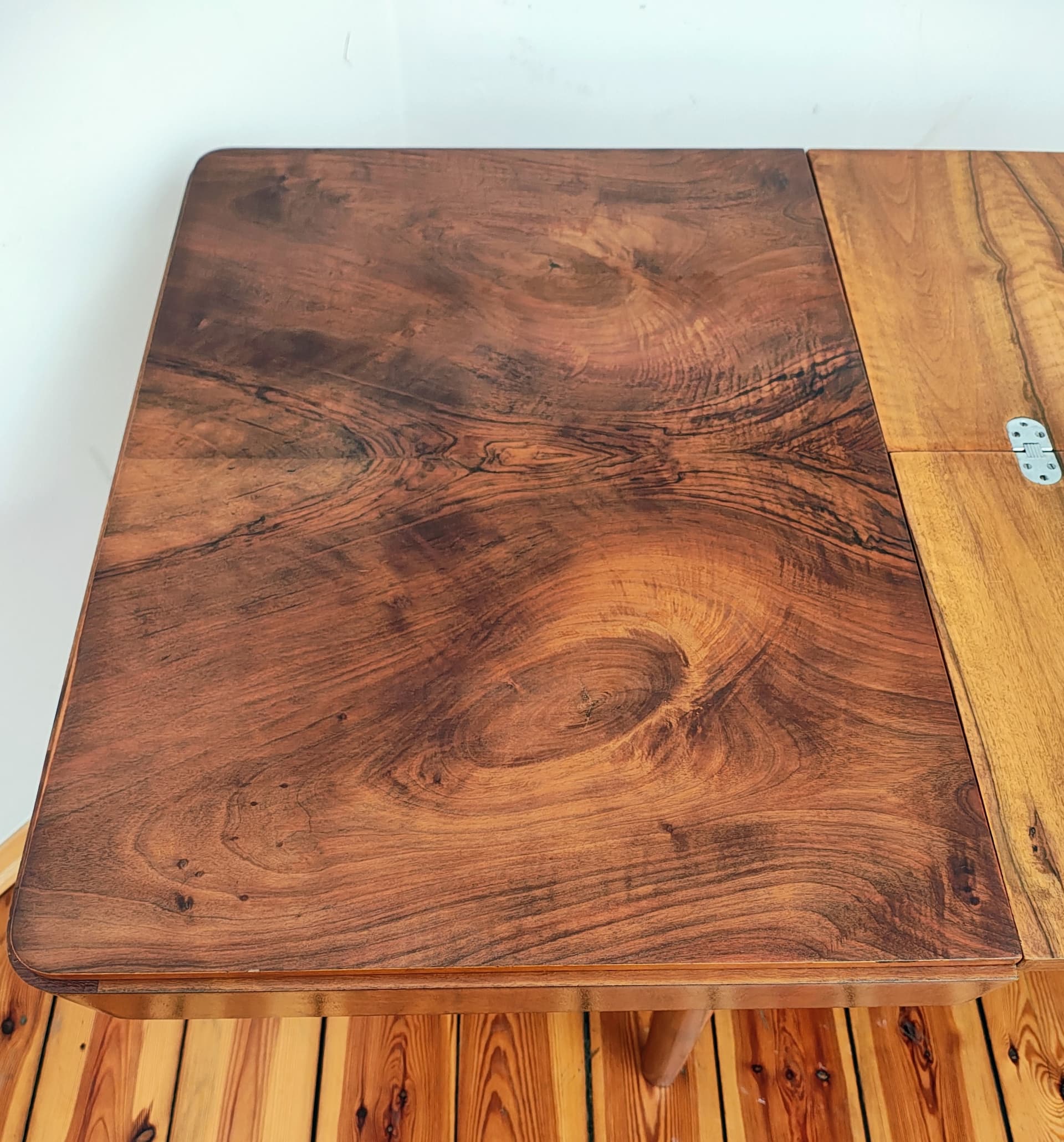 Extendable Dining Table, dark brown walnut, by J. Halabala, UP Závody, Czechoslovakia, 1950s. - 313300