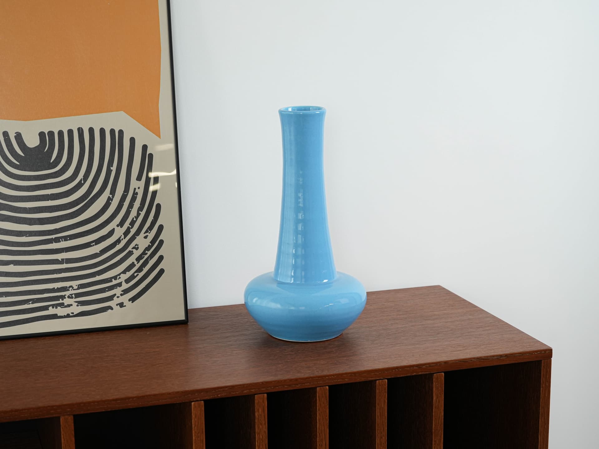 Vase, blue, ceramics, Denmark, 1970s. - 313363