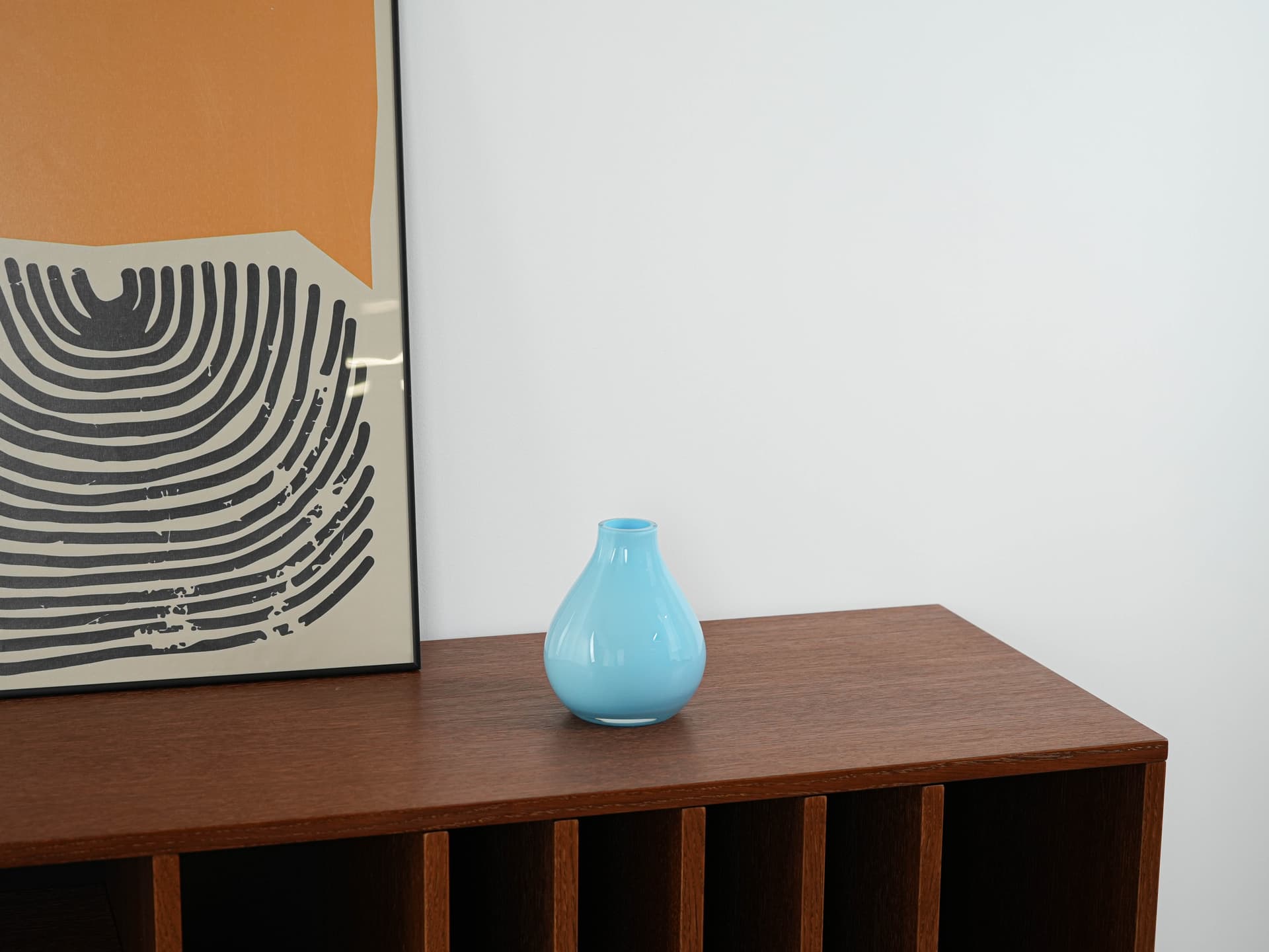 Vase, blue glass, Denmark, 1970s - 313378