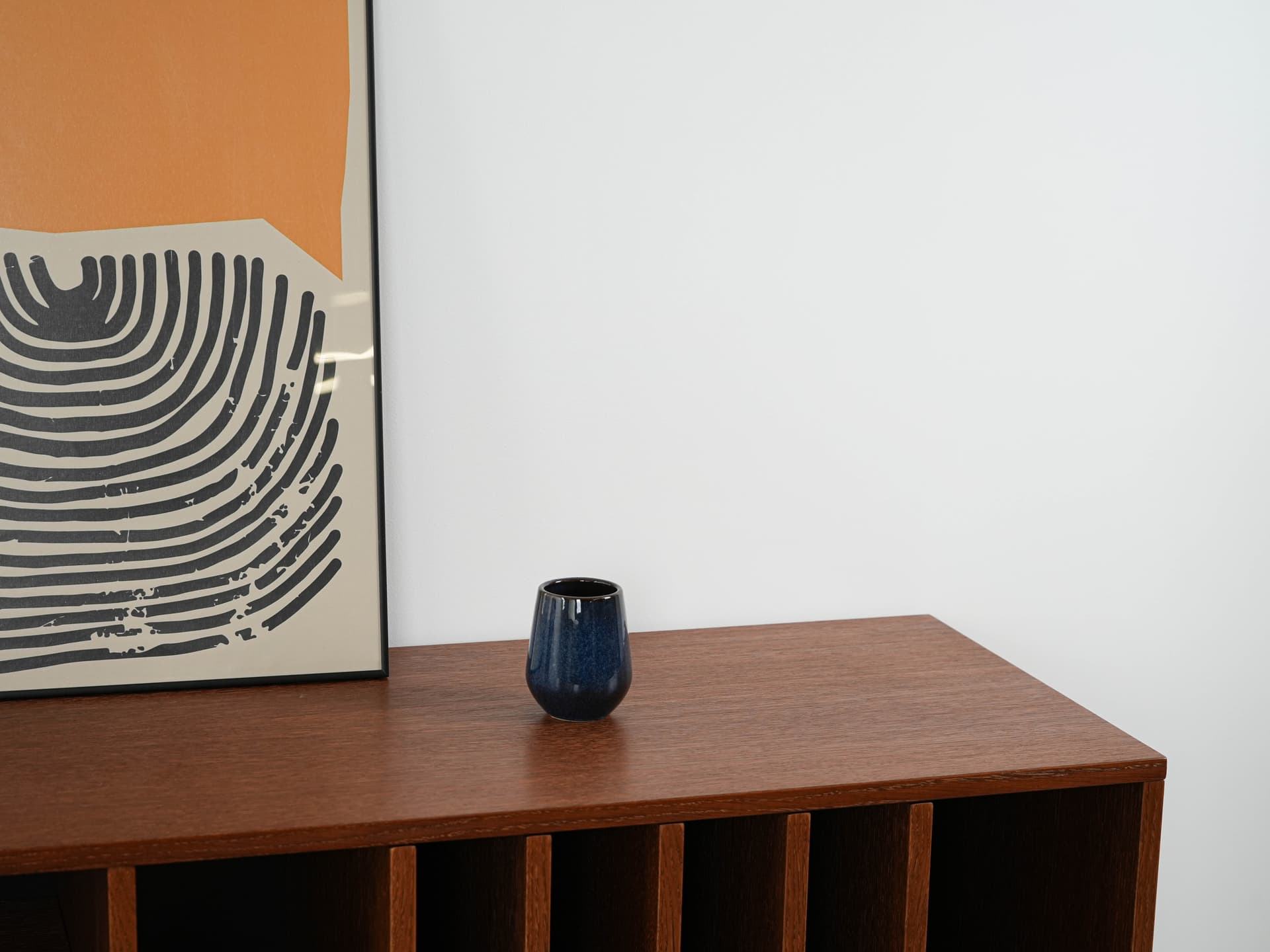 Vase, blue, ceramic, Denmark, 1970s. - 313414
