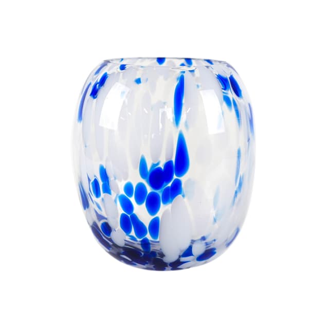 Vase, white, glass, Denmark, 1960s. - DIMENSION