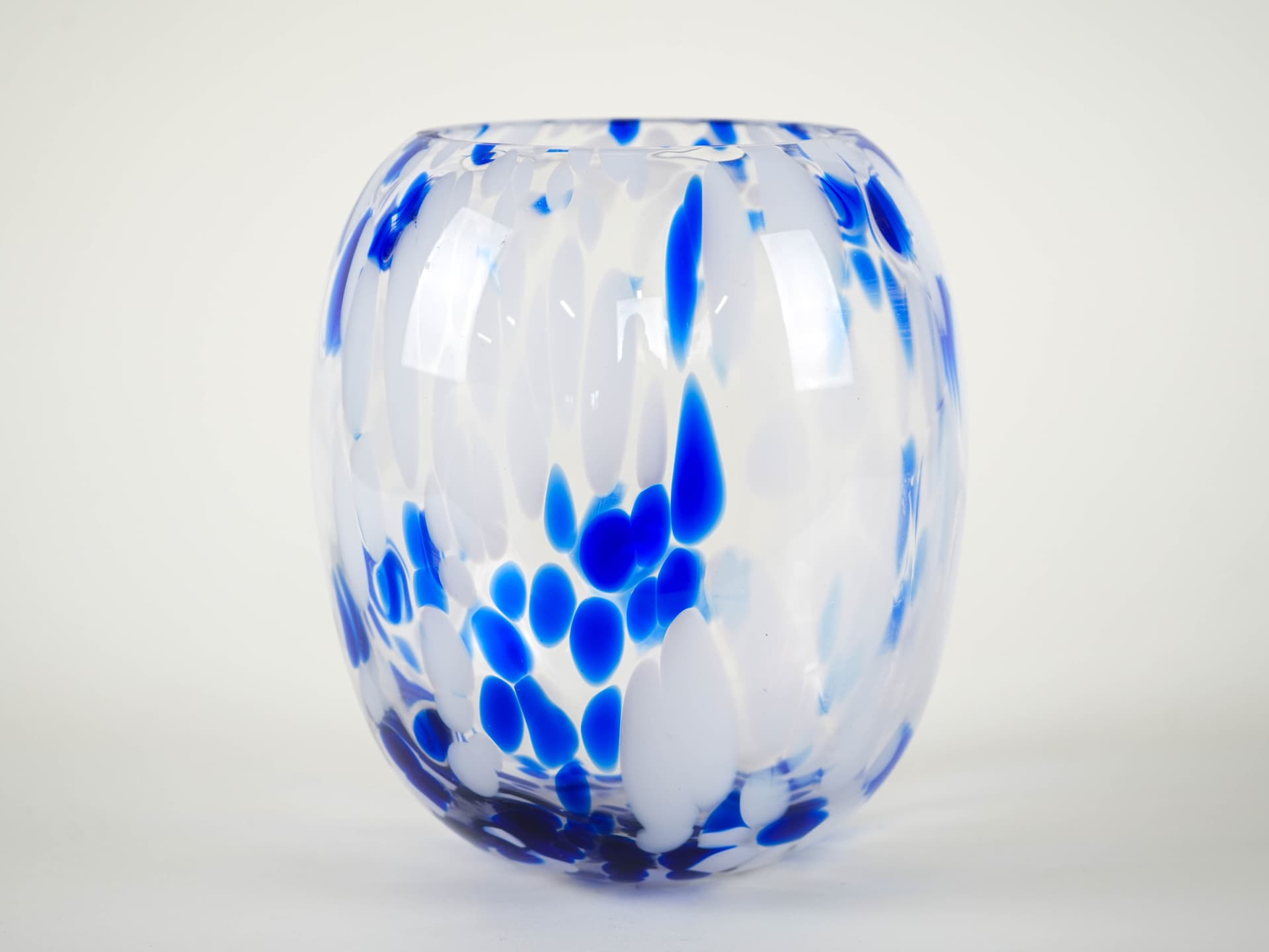 Vase, white, glass, Denmark, 1960s. - 313426