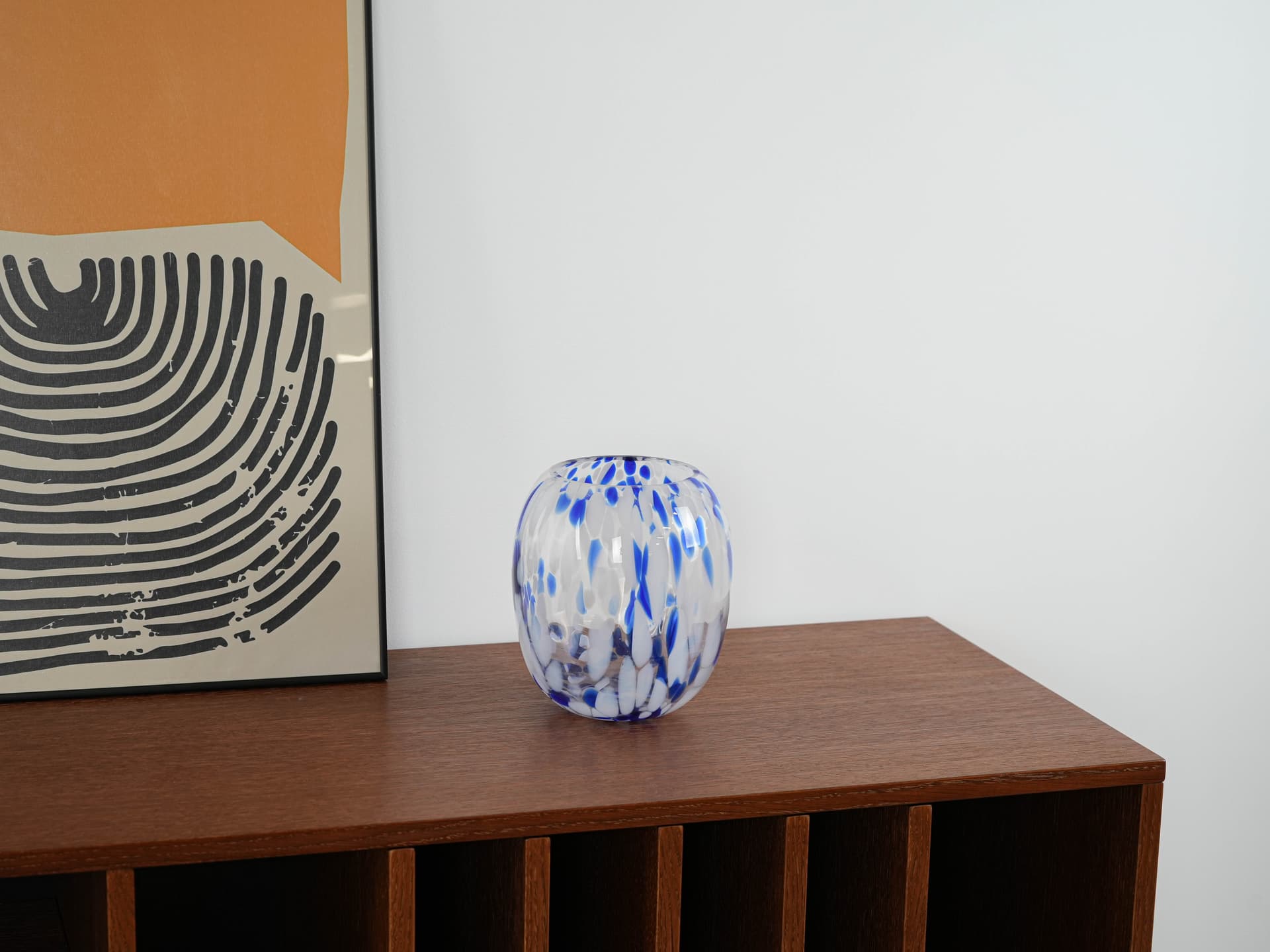 Vase, white, glass, Denmark, 1960s. - 313428
