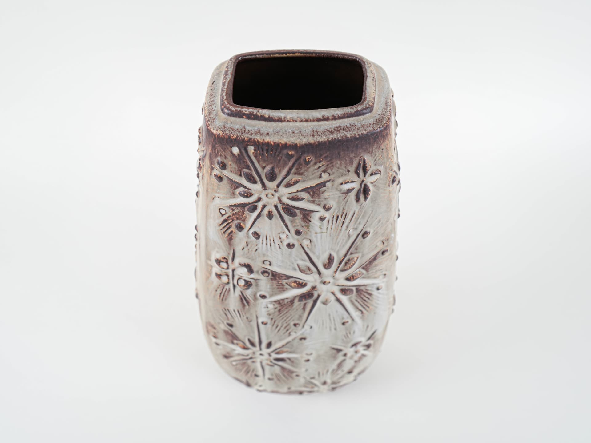 Vase, beige brown, ceramics, Germany, 1960s. - 313444