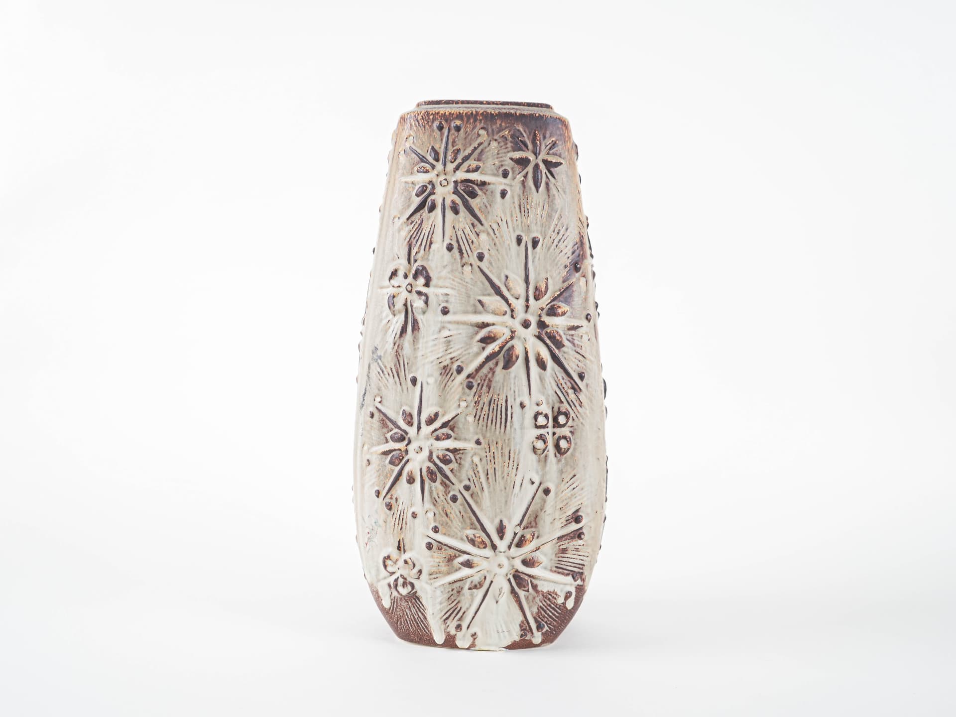 Vase, beige brown, ceramics, Germany, 1960s. - 313440