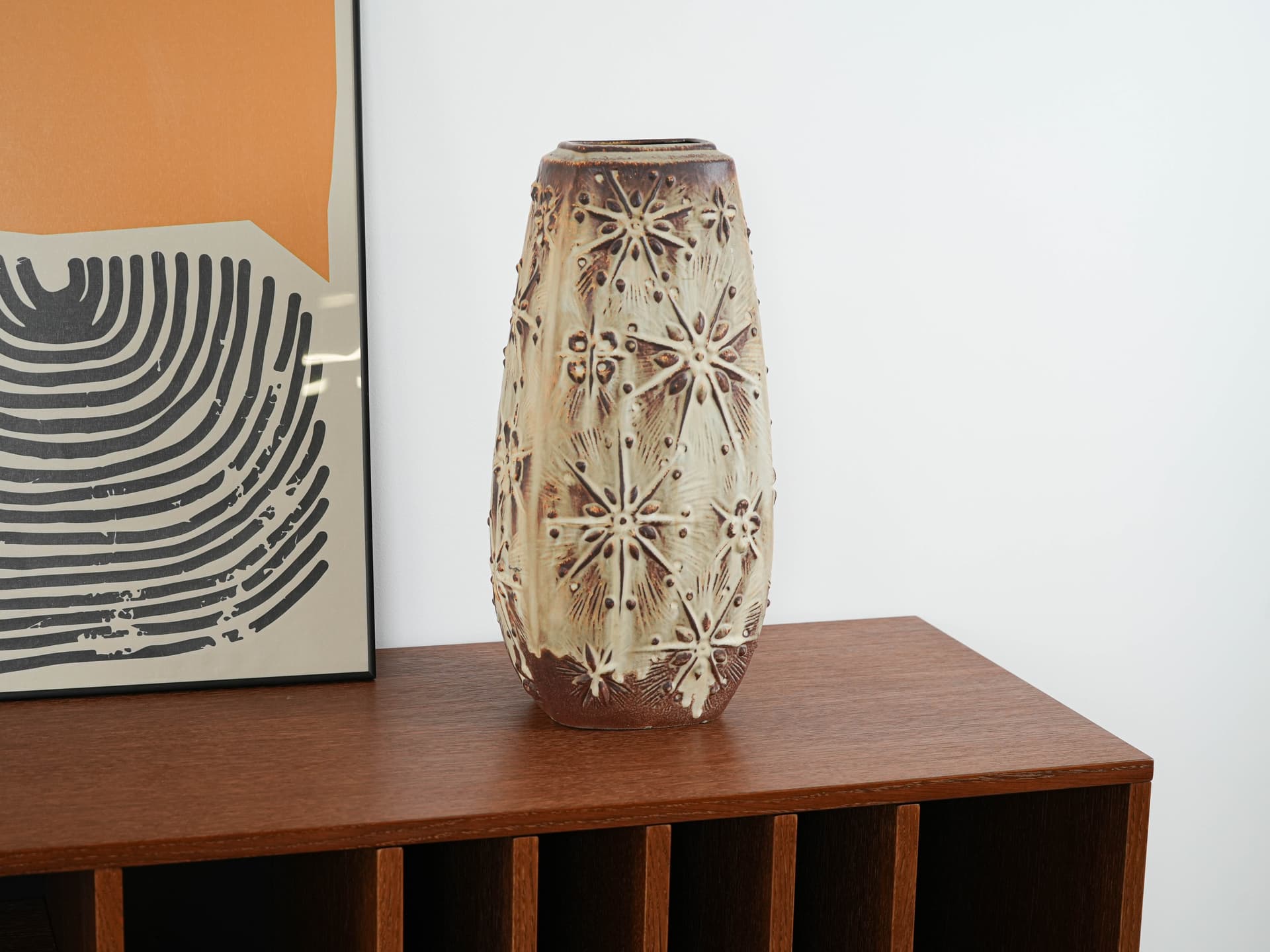Vase, beige brown, ceramics, Germany, 1960s. - 313449