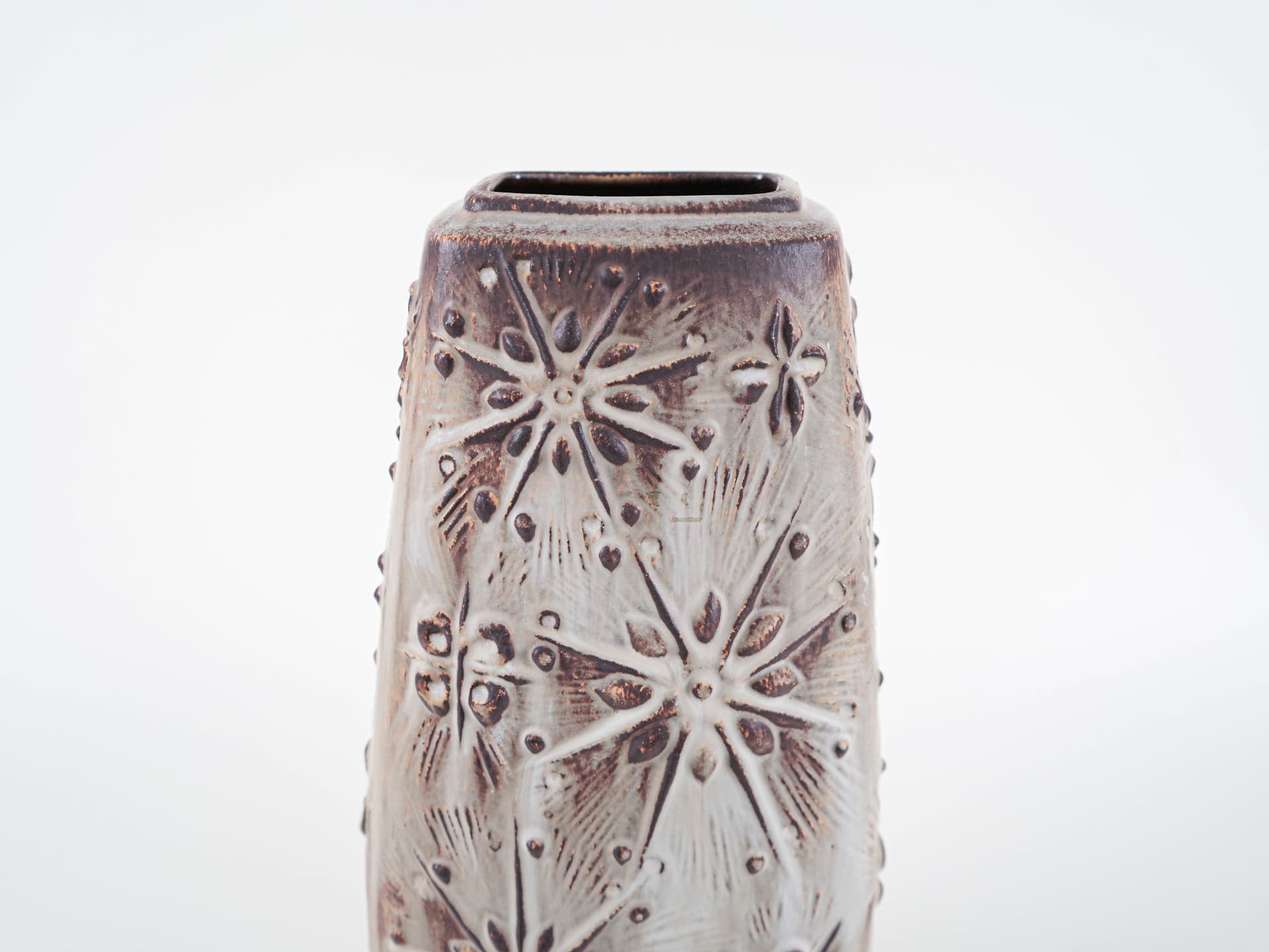 Vase, beige brown, ceramics, Germany, 1960s. - 313446