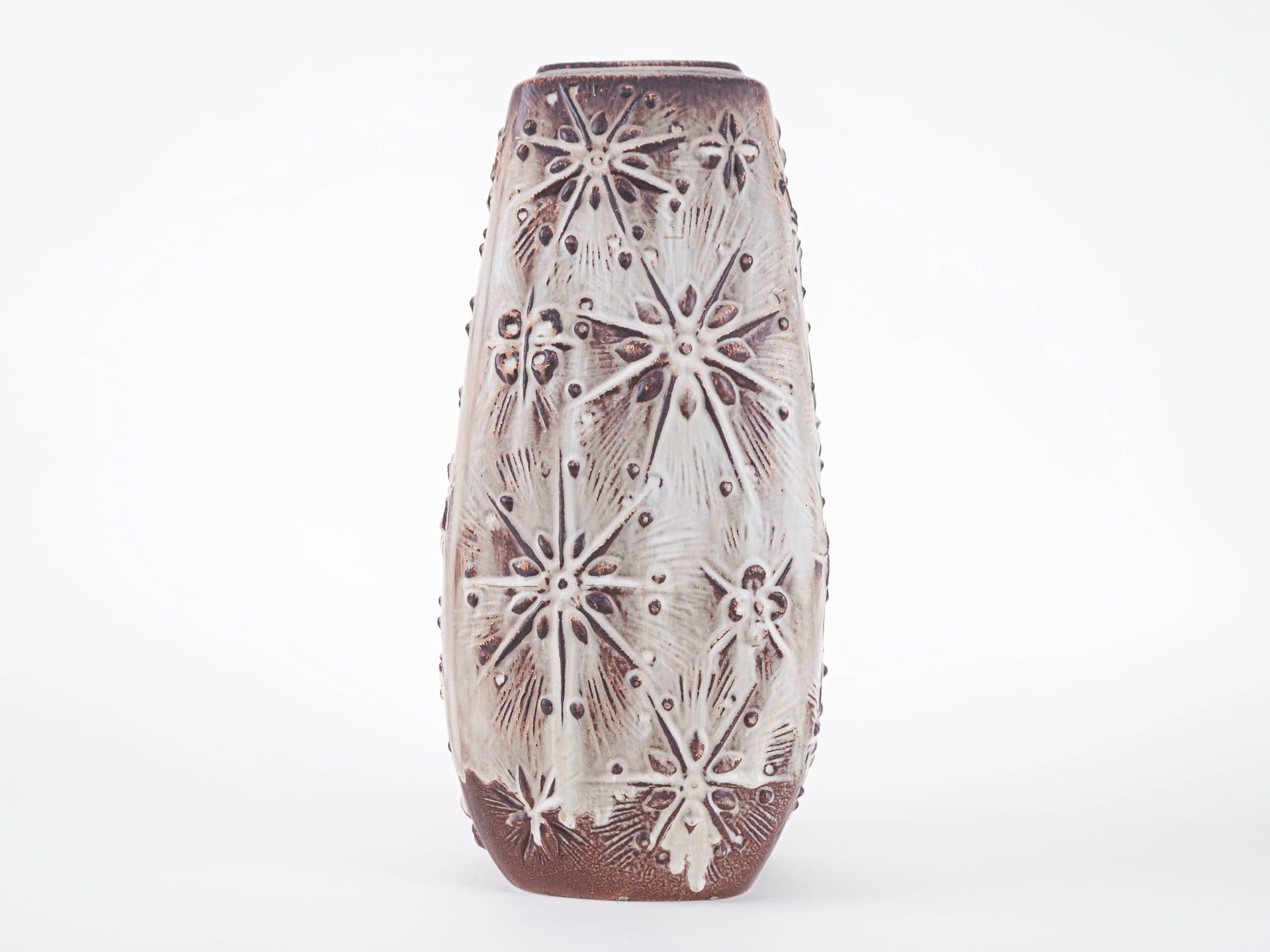 Vase, beige brown, ceramics, Germany, 1960s. - 313443