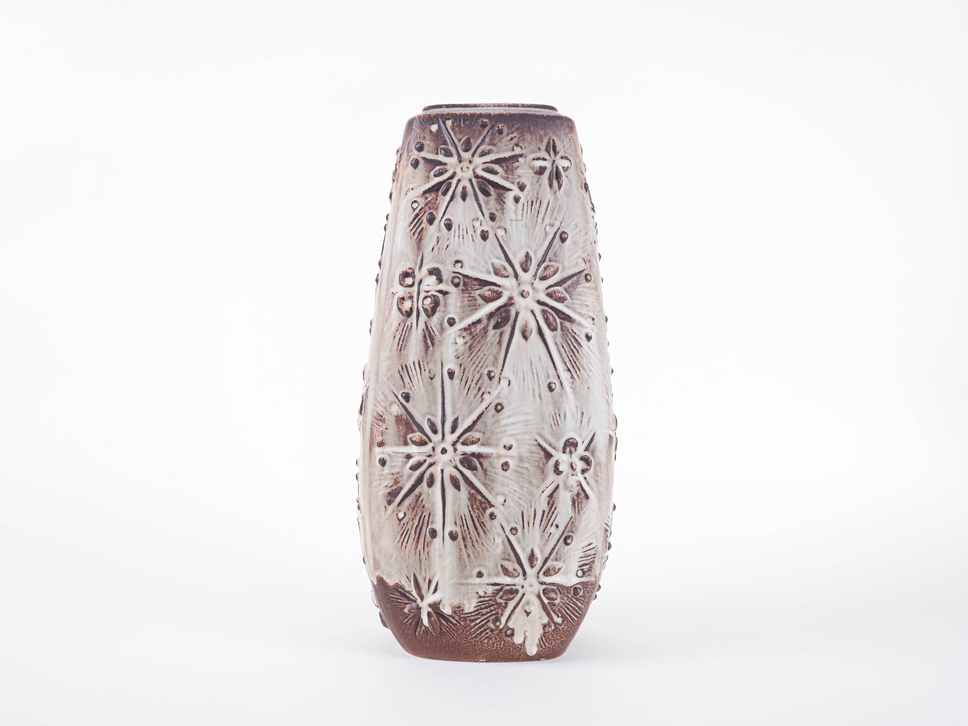 Vase, beige brown, ceramics, Germany, 1960s. - 313441