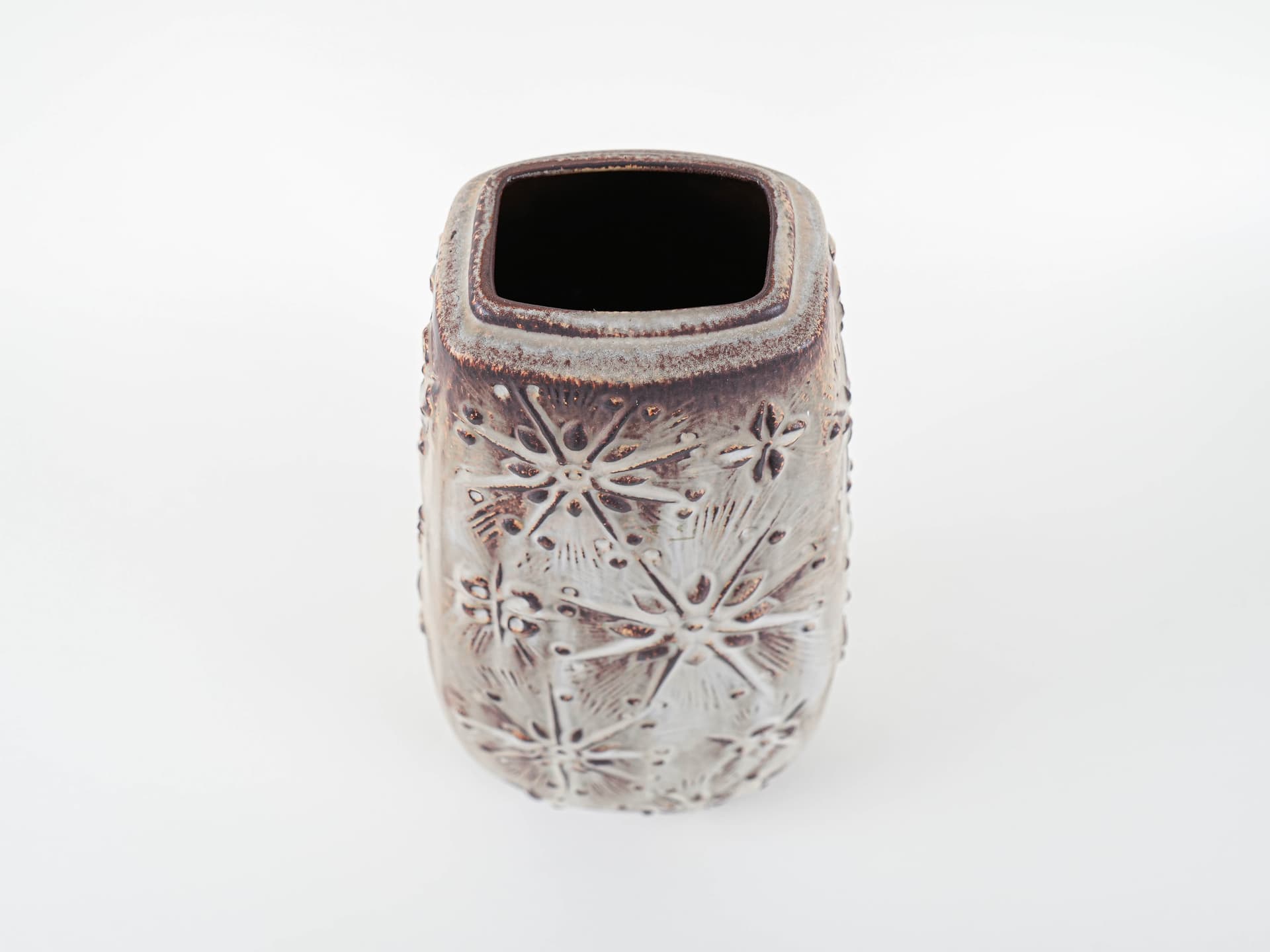 Vase, beige brown, ceramics, Germany, 1960s. - 313442