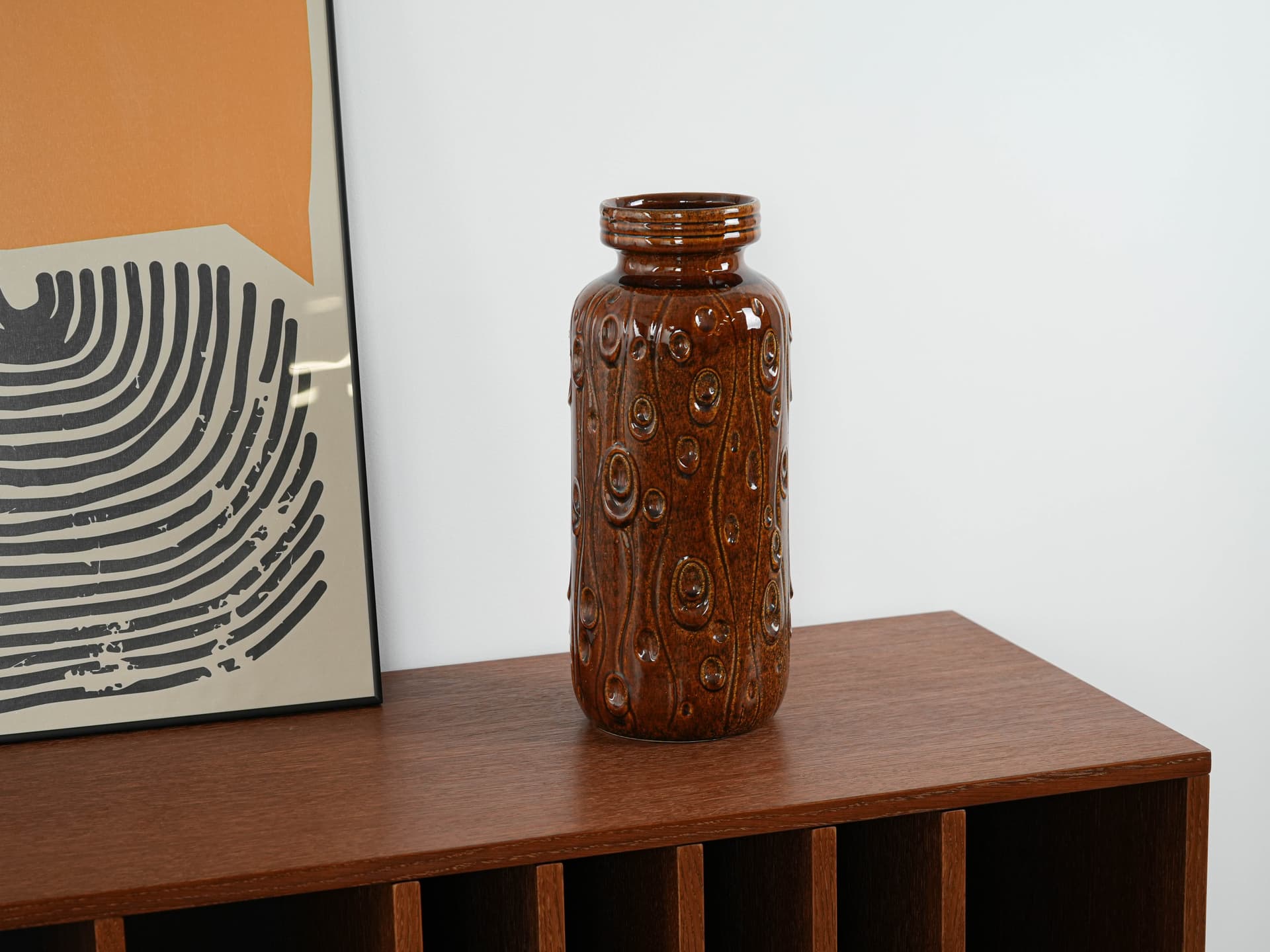 Vase, brown ceramic, Germany, 1960s. - 313456