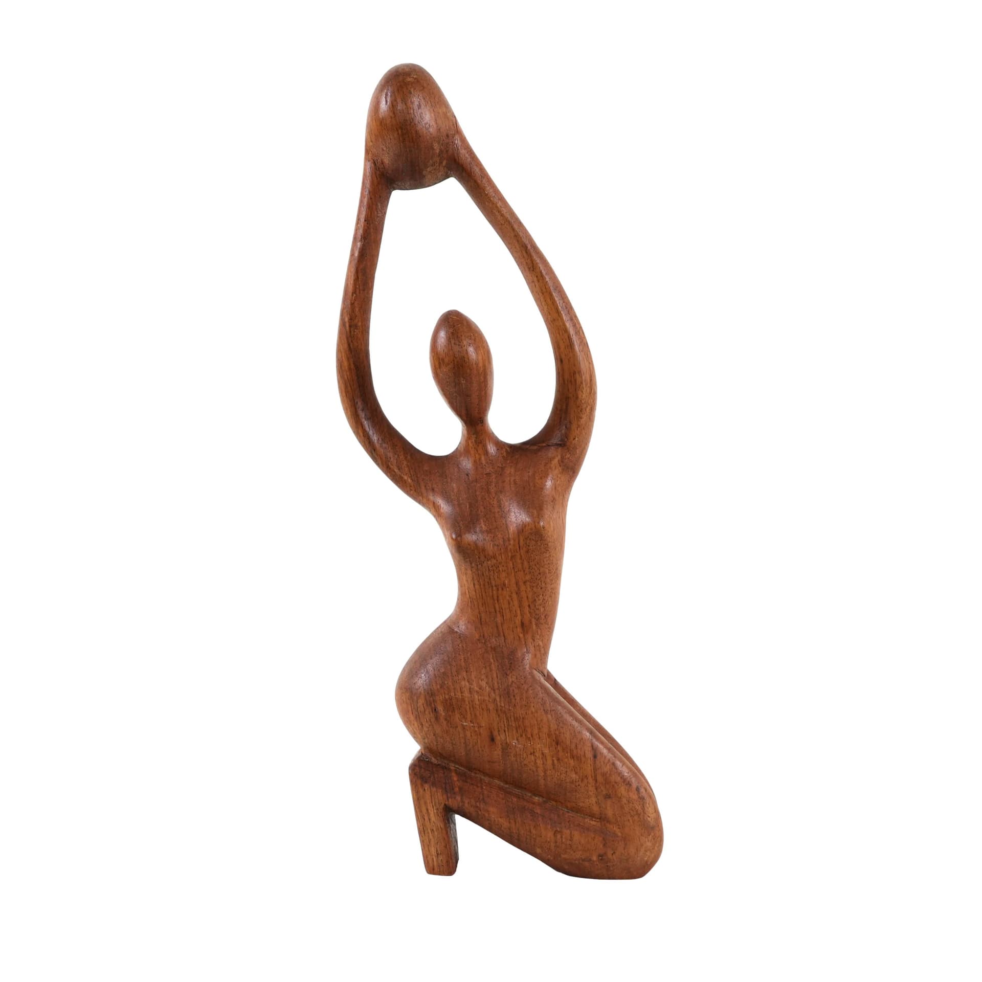 Sculpture, brown teak, Denmark, 1970s.