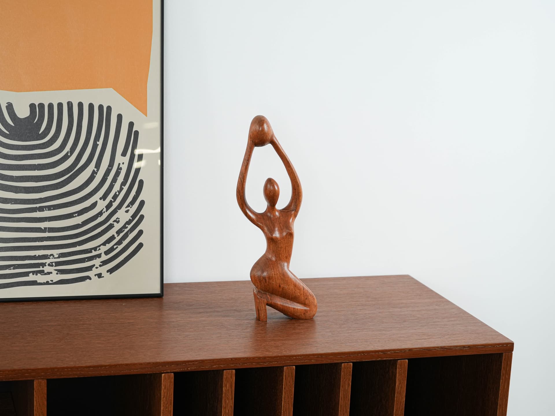Sculpture, brown teak, Denmark, 1970s. - 313467