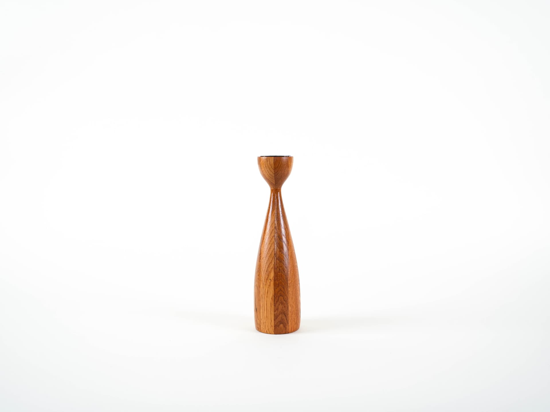 Candlestick, brown teak, Denmark, 1970s. - 313471