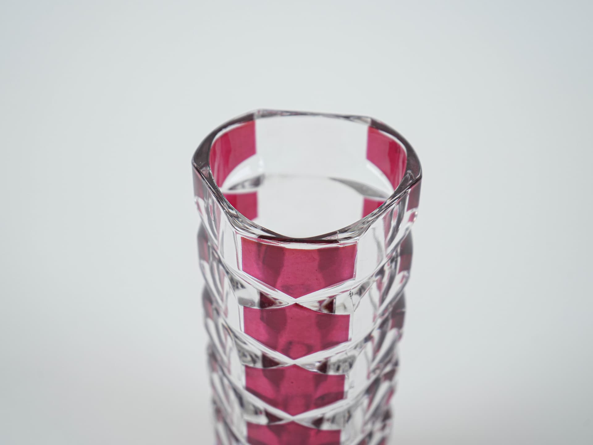 Vase Windsor, pink transparent glass, by J.G. Durand, Luminarc, France, 1970s. - 313506