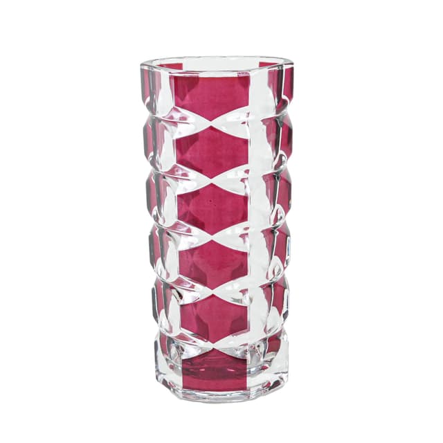 Vase Windsor, pink transparent glass, by J.G. Durand, Luminarc, France, 1970s. - DIMENSION