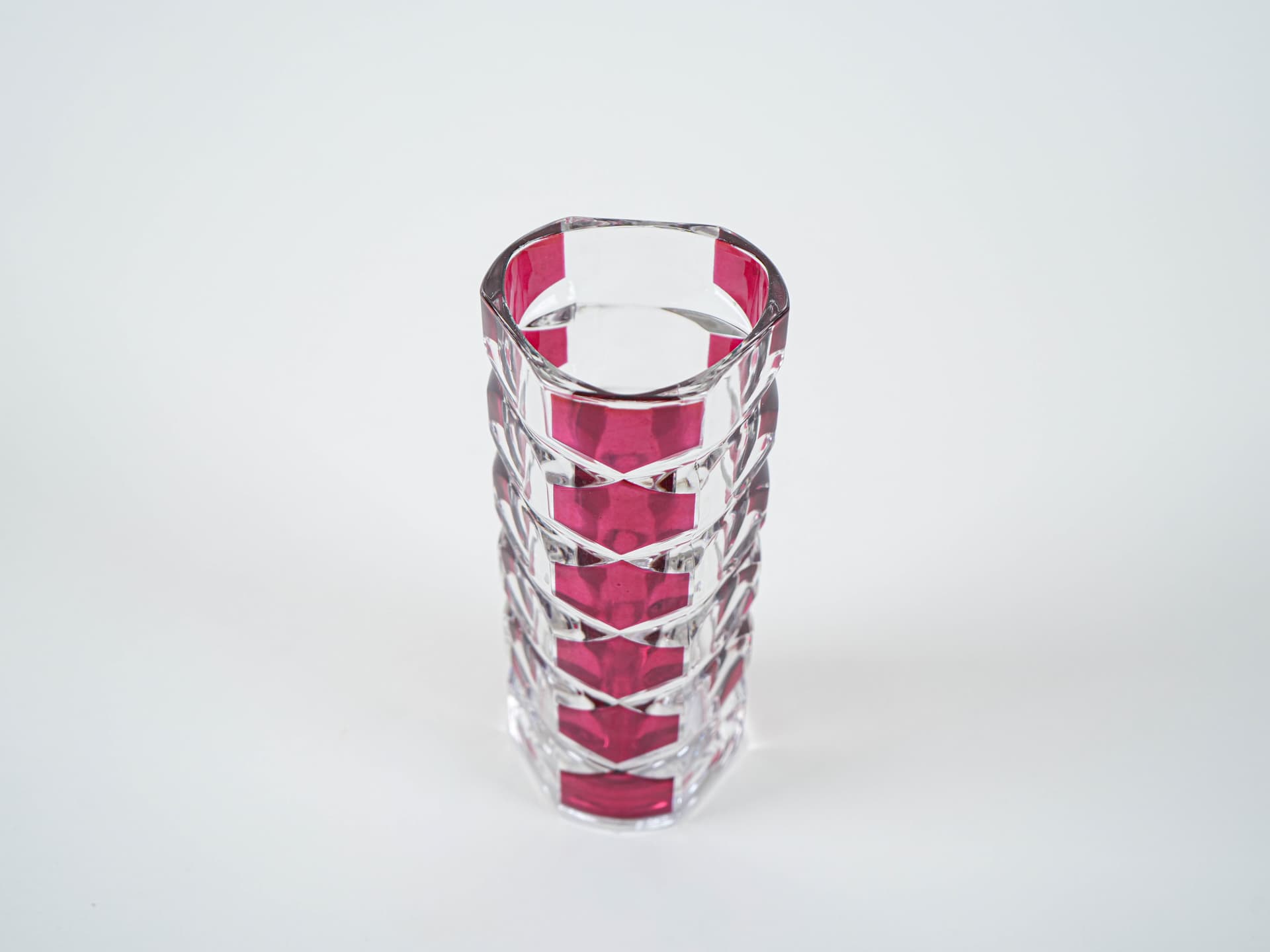 Vase Windsor, pink transparent glass, by J.G. Durand, Luminarc, France, 1970s. - 313507