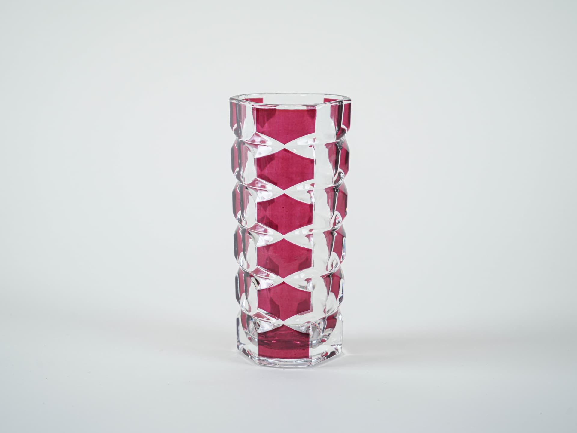 Vase Windsor, pink transparent glass, by J.G. Durand, Luminarc, France, 1970s. - 313505
