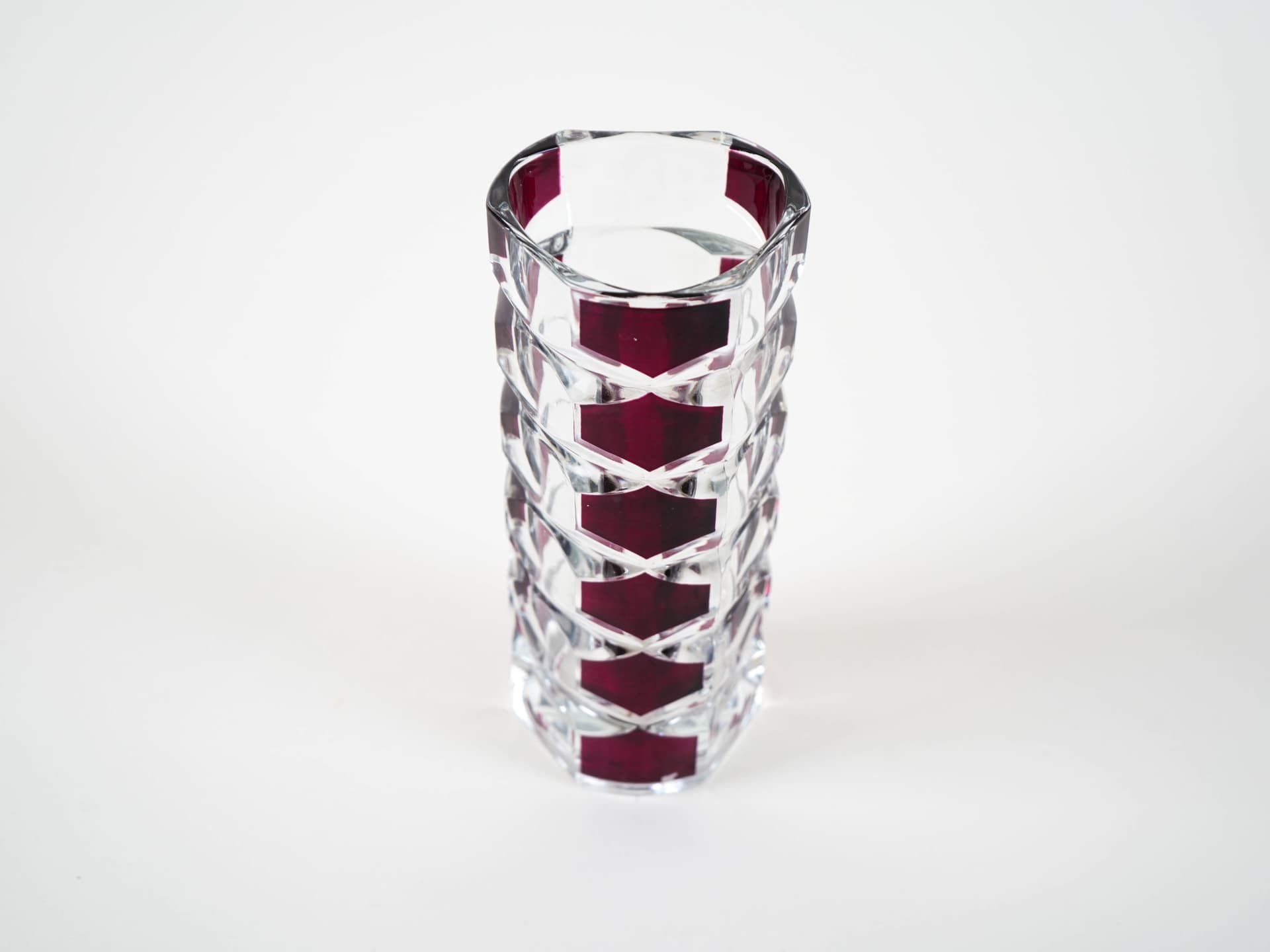 Vase Windsor, transparent pink glass, by J.G. Durand, Luminarc, France, 1970s. - 313517