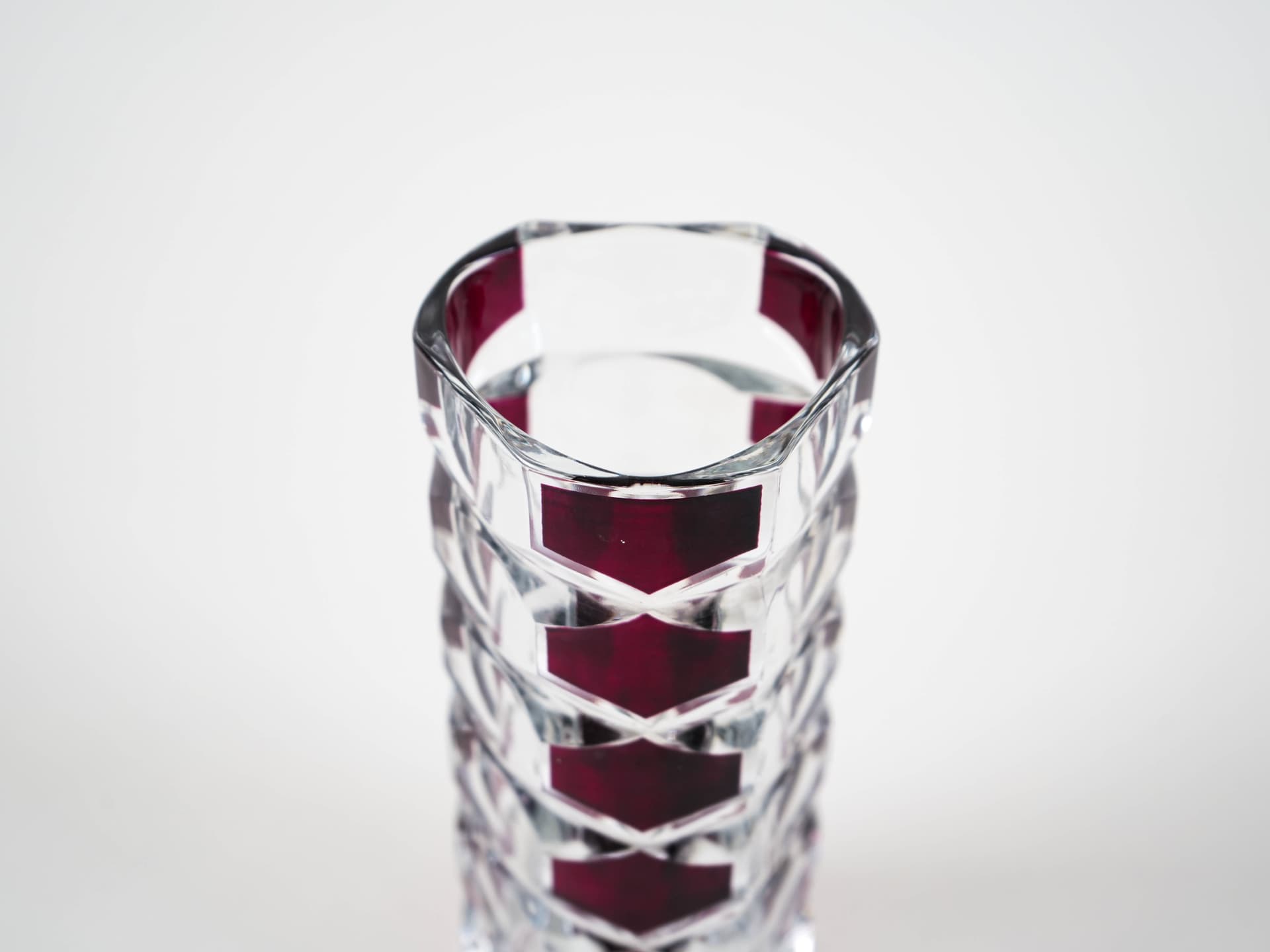 Vase Windsor, transparent pink glass, by J.G. Durand, Luminarc, France, 1970s. - 313520