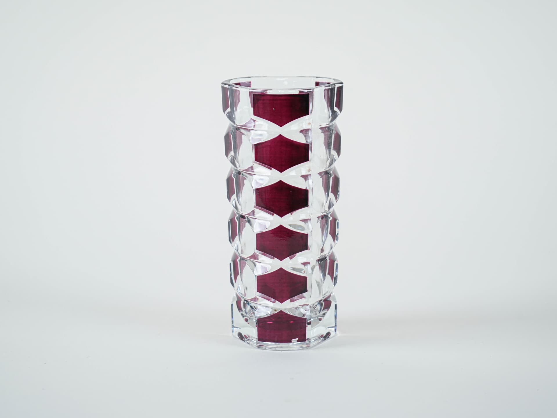 Vase Windsor, transparent pink glass, by J.G. Durand, Luminarc, France, 1970s. - 313519