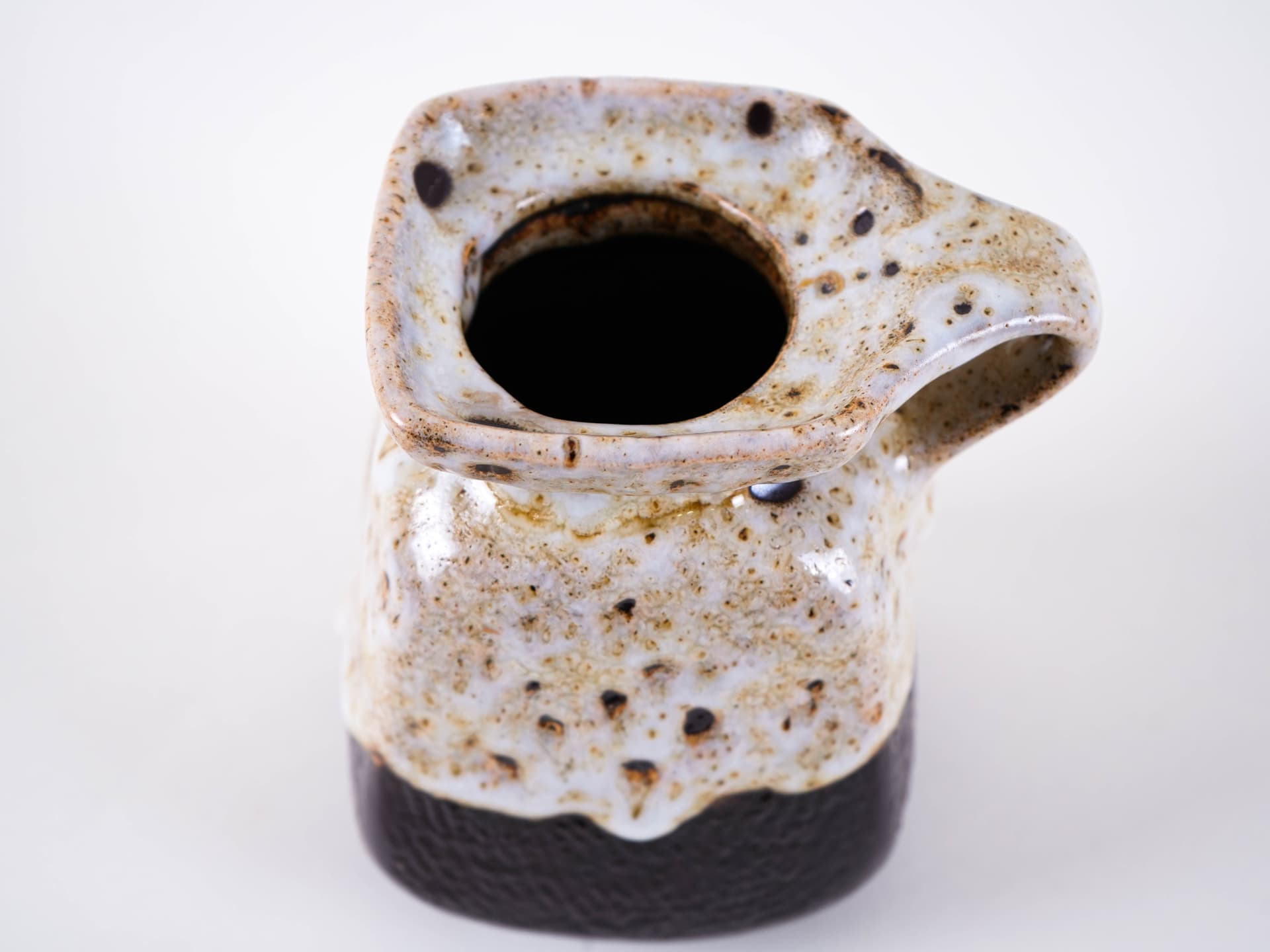 Vase, beige brown black ceramics, Denmark, 1960s. - 313529