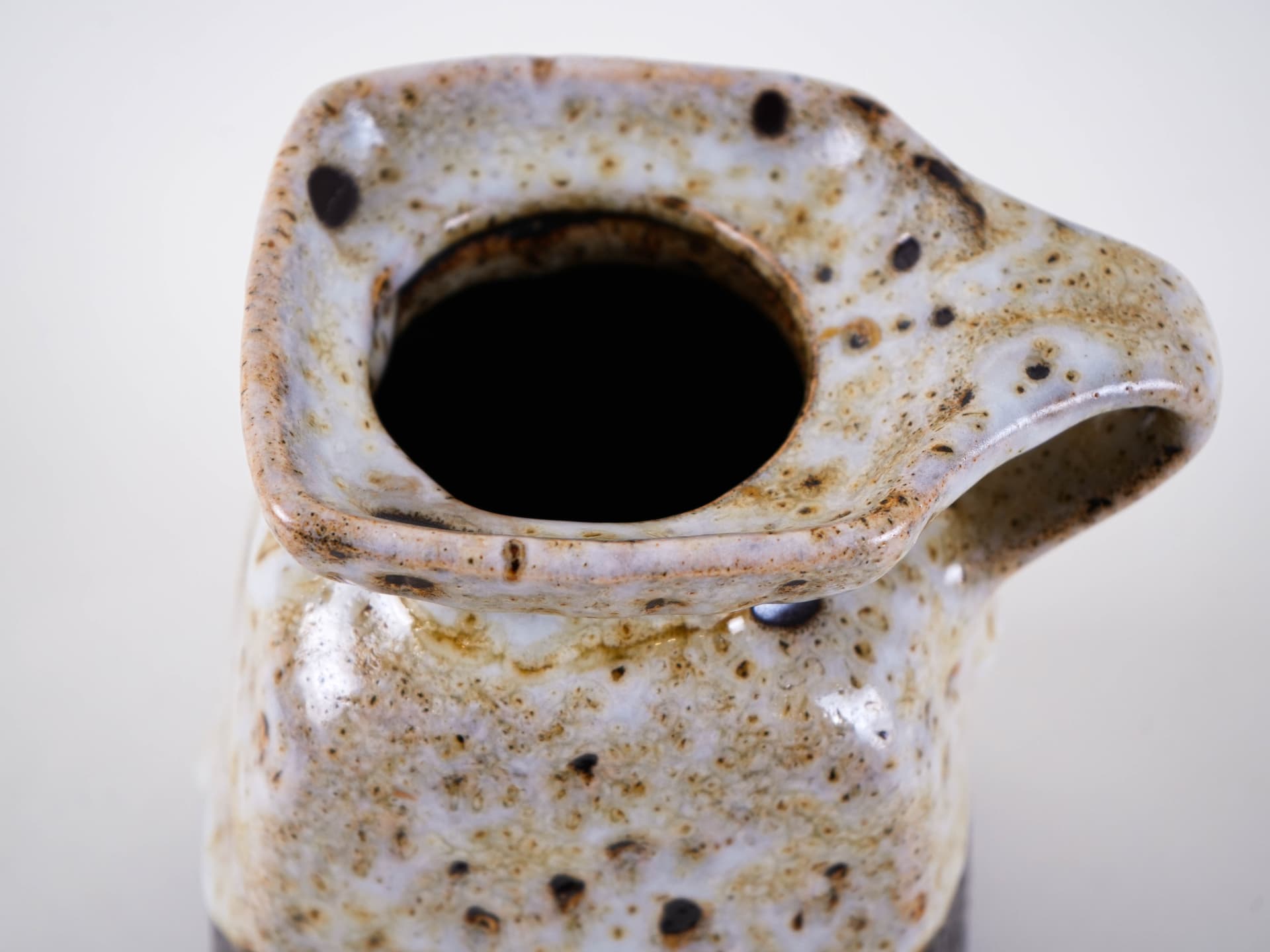 Vase, beige brown black ceramics, Denmark, 1960s. - 313528
