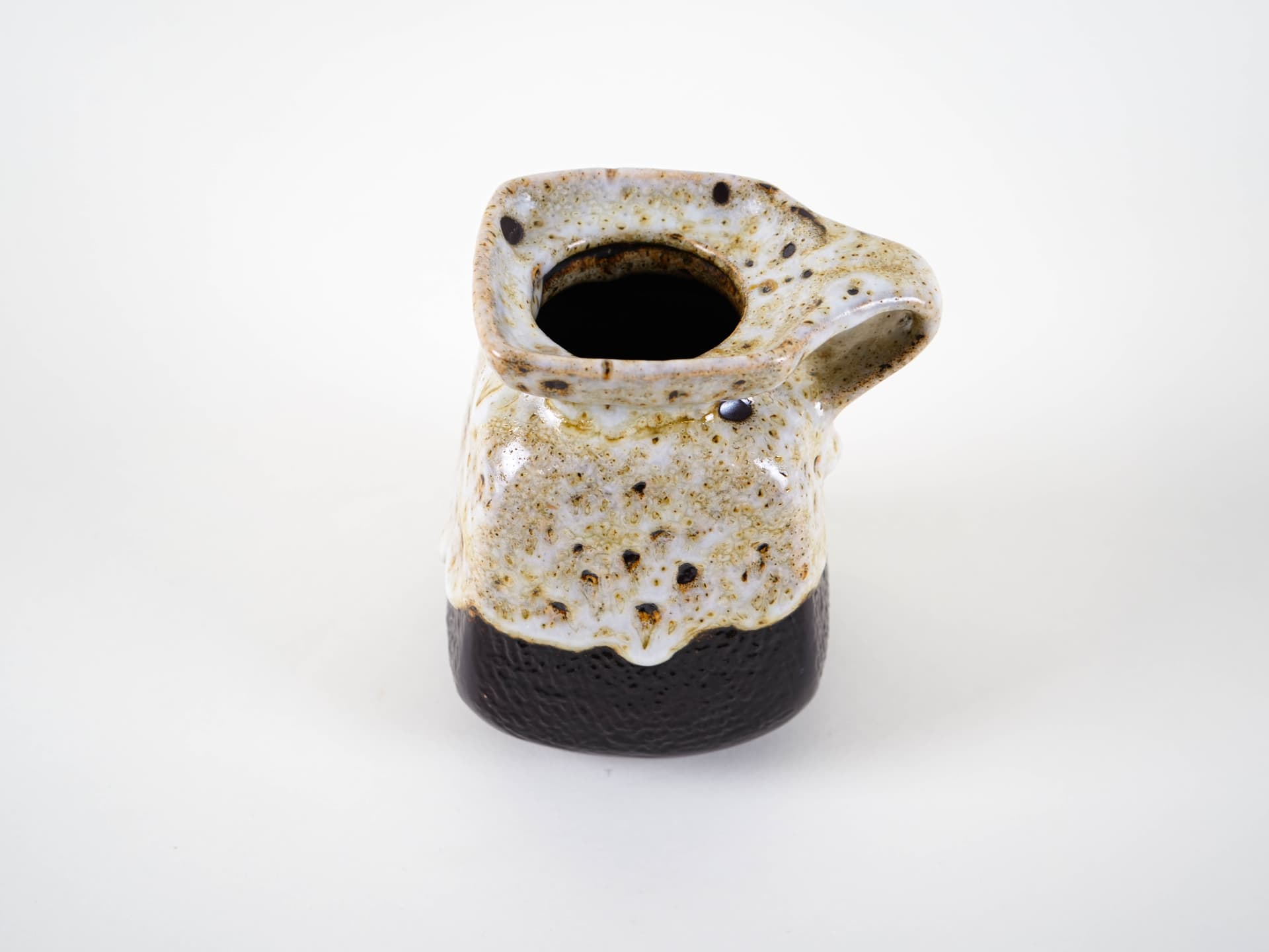 Vase, beige brown black ceramics, Denmark, 1960s. - 313523