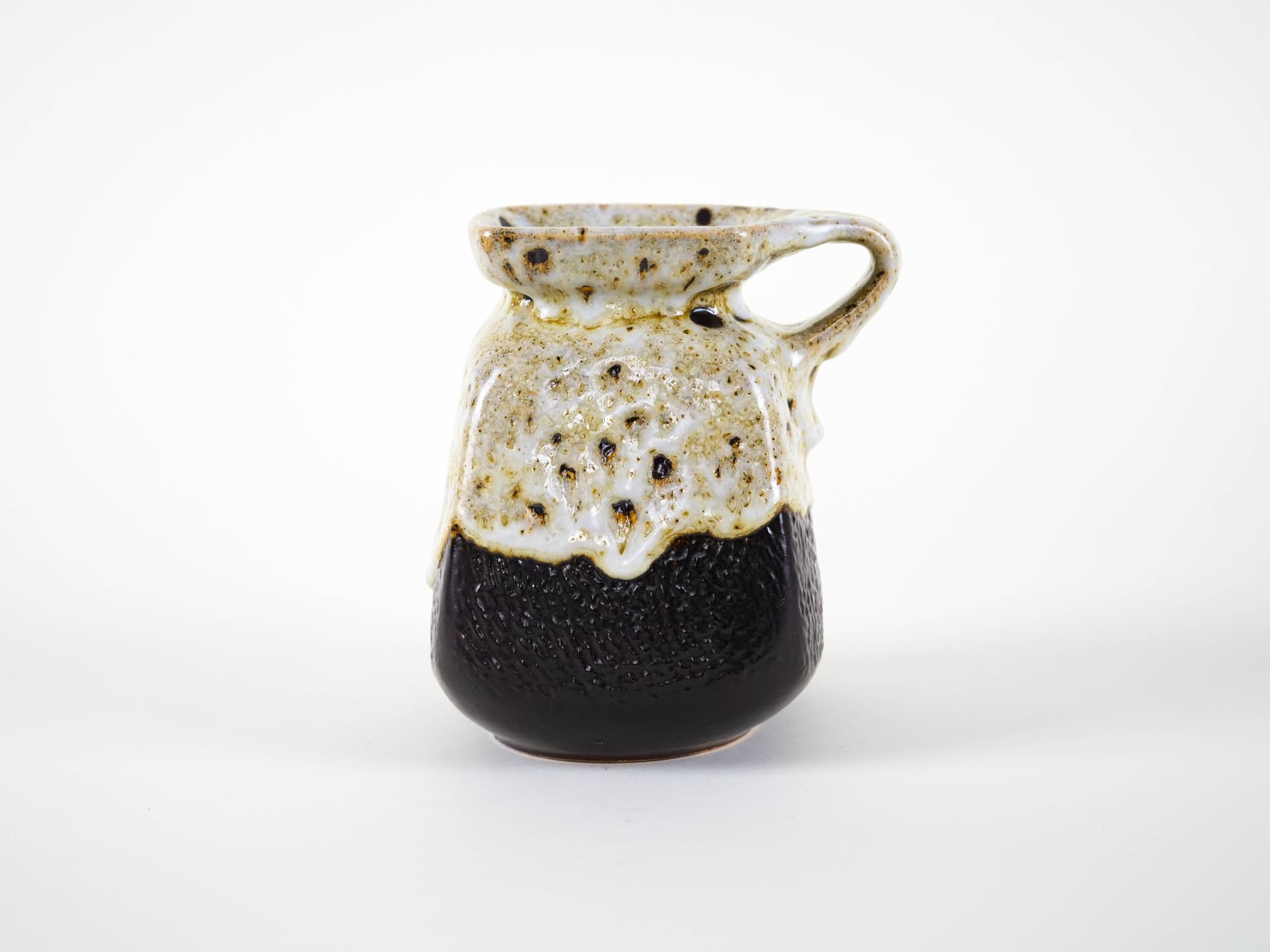 Vase, beige brown black ceramics, Denmark, 1960s. - 313524