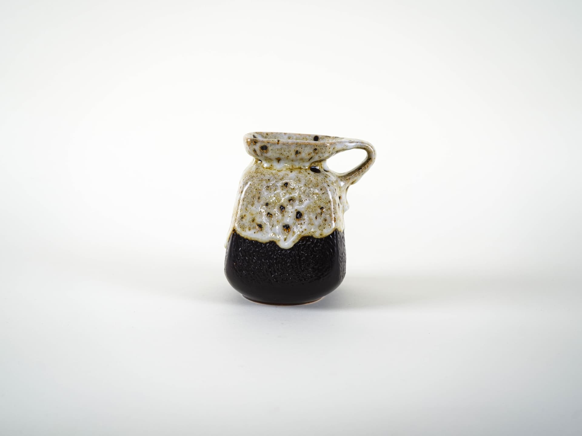 Vase, beige brown black ceramics, Denmark, 1960s. - 313525