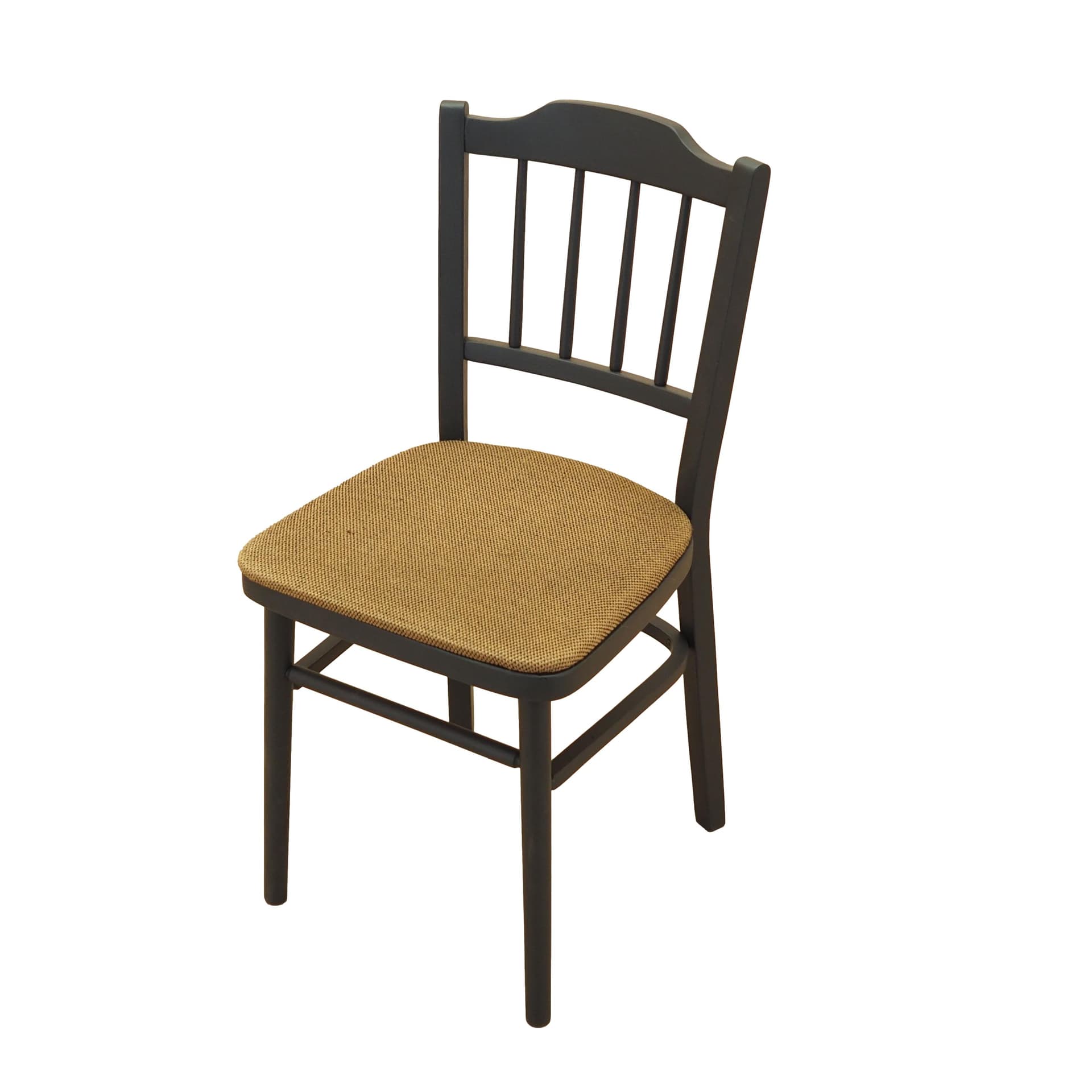 Krzesło, buk czarny, tkanina beżowa, Dania, lata 60.