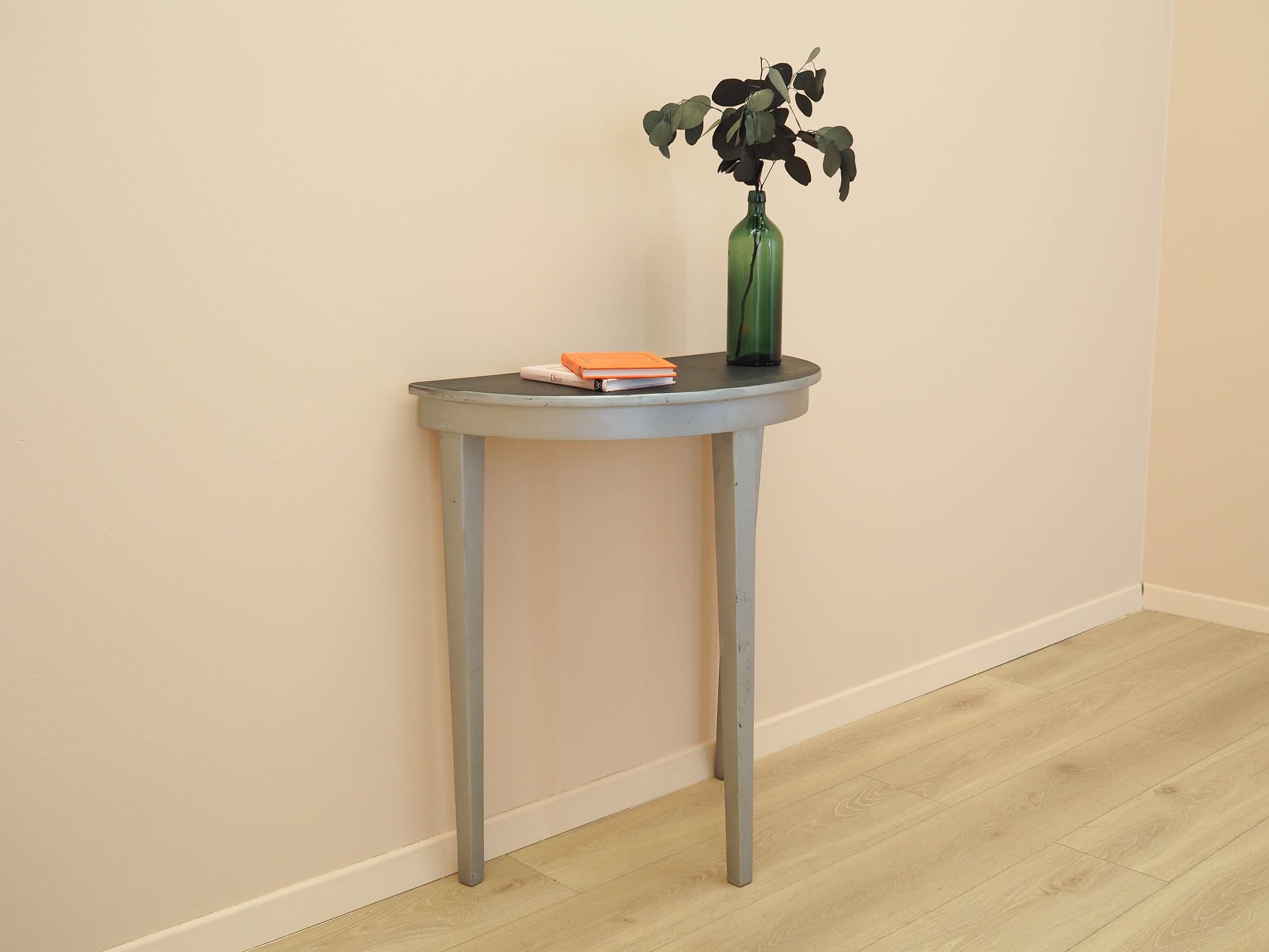 Console Table, black pine top, grey pine frame, Denmark, 1960s. - 313645