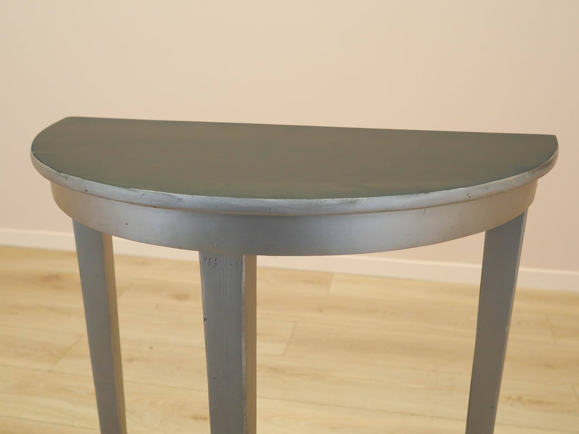 Console Table, black pine top, grey pine frame, Denmark, 1960s. - 313636