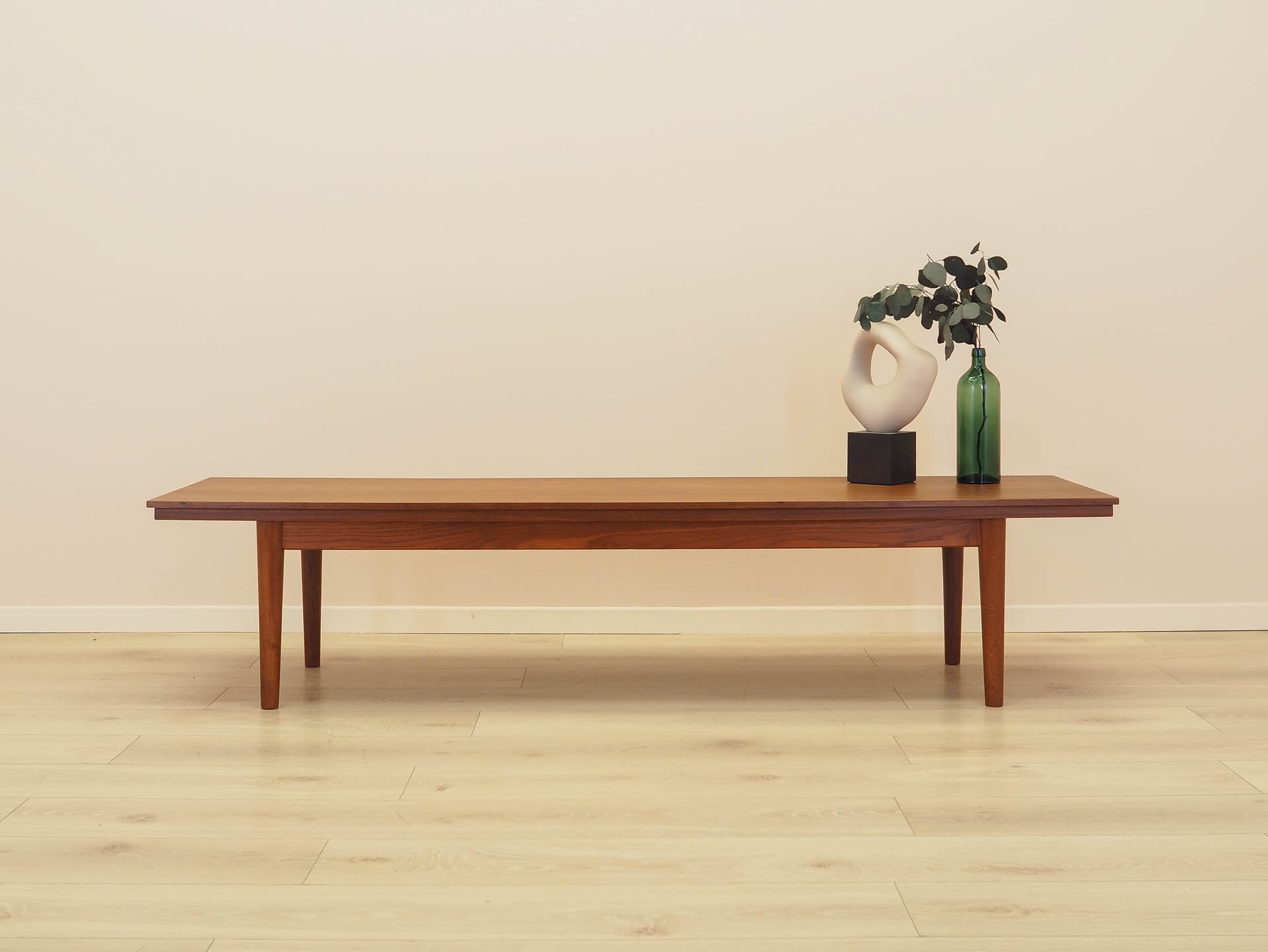 Lowboard, honey oak, teak, Denmark, 1970s. - 313663