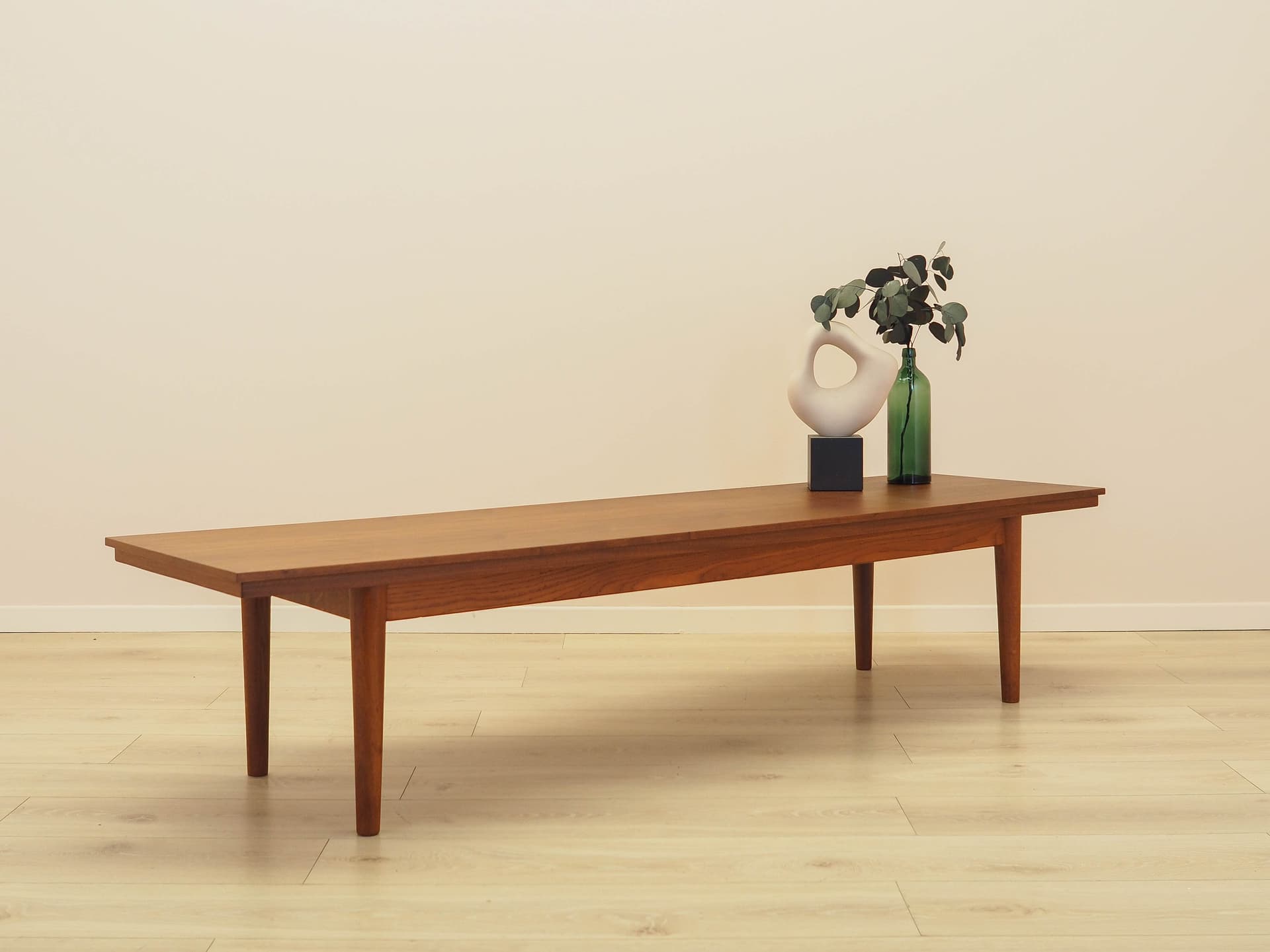 Lowboard, honey oak, teak, Denmark, 1970s. - 313665