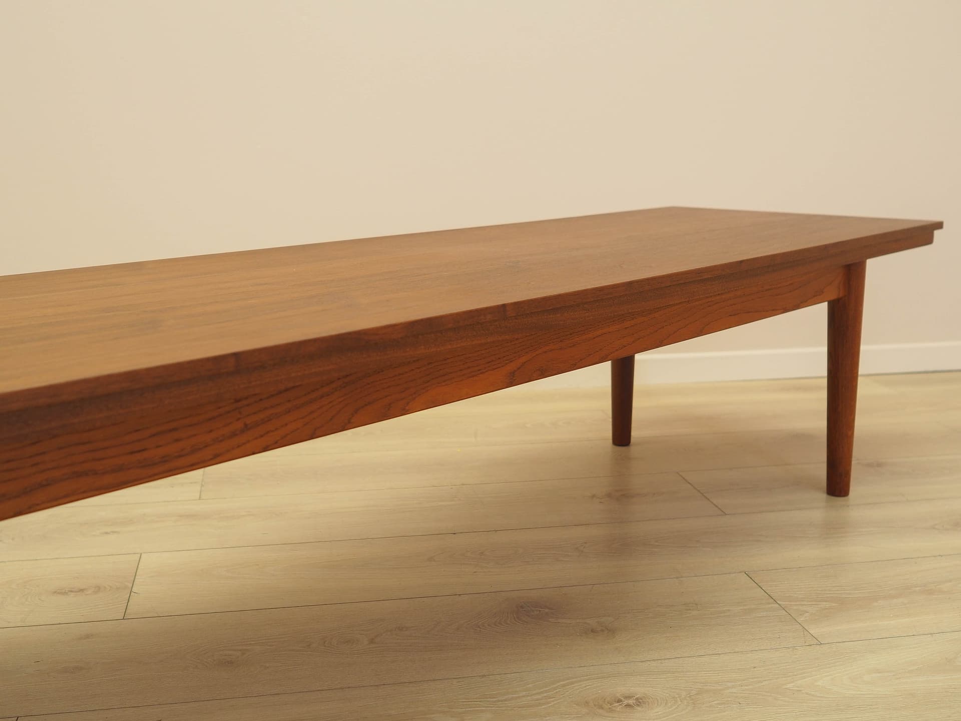 Lowboard, honey oak, teak, Denmark, 1970s. - 313669