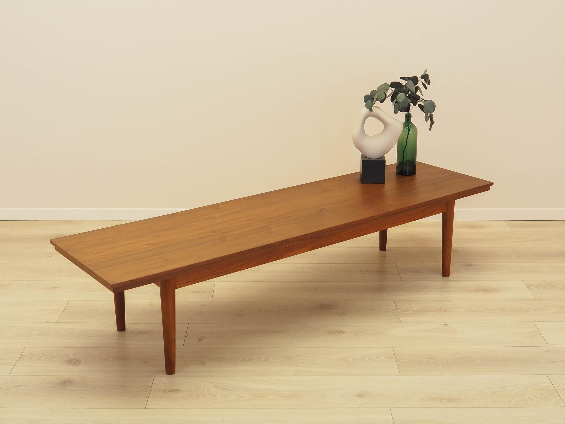 Lowboard, honey oak, teak, Denmark, 1970s. - 313666