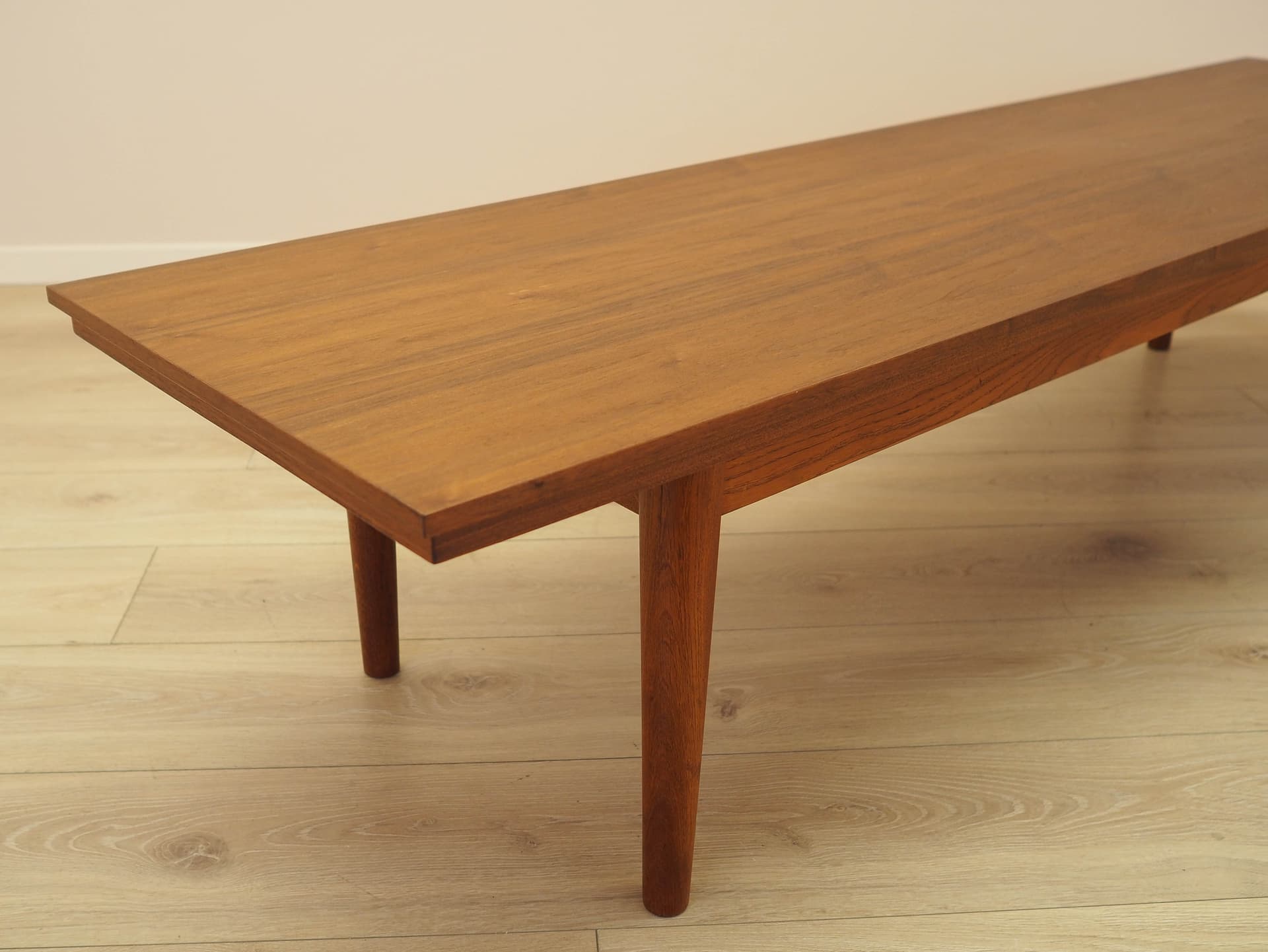 Lowboard, honey oak, teak, Denmark, 1970s. - 313668