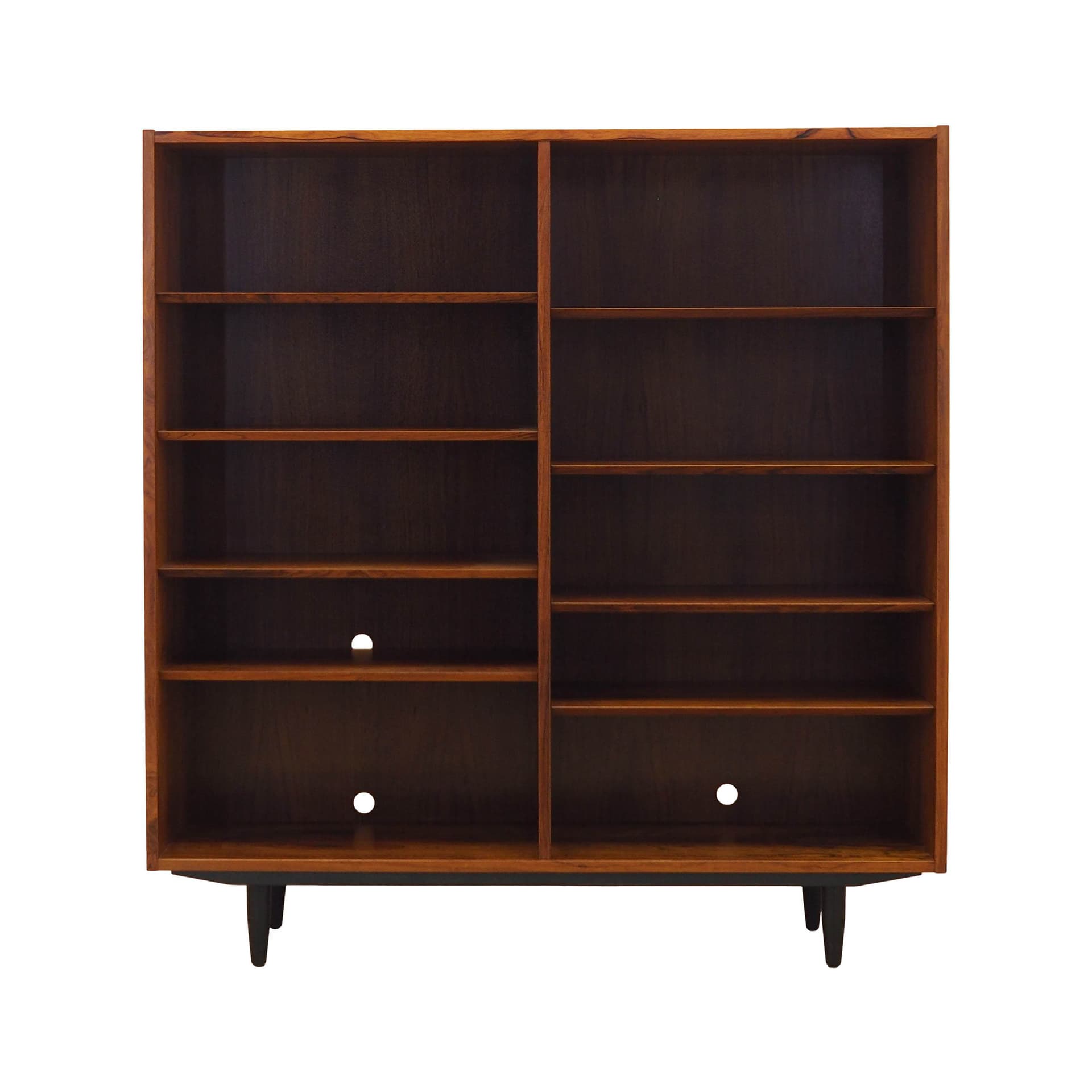 Bookcase, brown rosewood, black wood, Hundevad&Co., Denmark, 1970s.