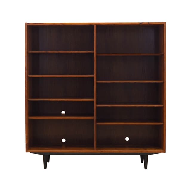 Bookcase, brown rosewood, black wood, Hundevad&Co., Denmark, 1970s. - DIMENSION