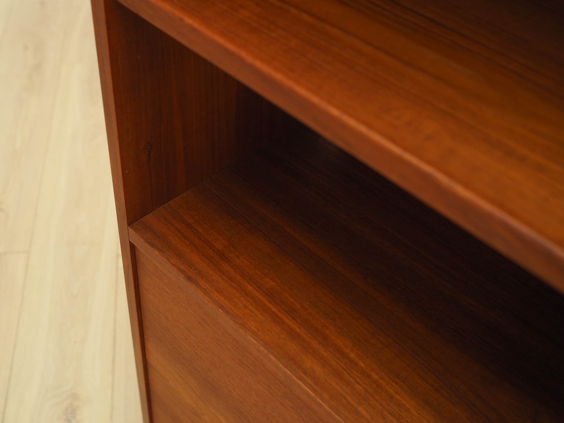 Bookcase, brown teak, black wood, Denmark, 1970s. - 313710
