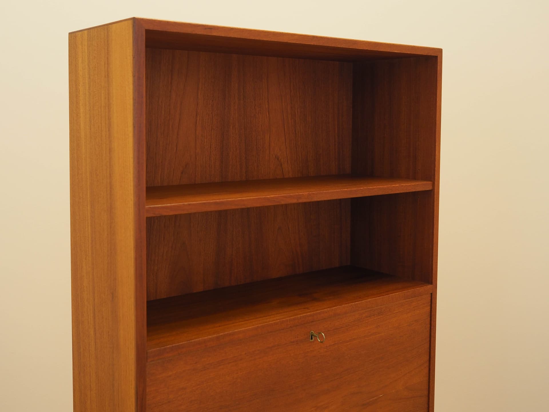 Bookcase, brown teak, black wood, Denmark, 1970s. - 313708