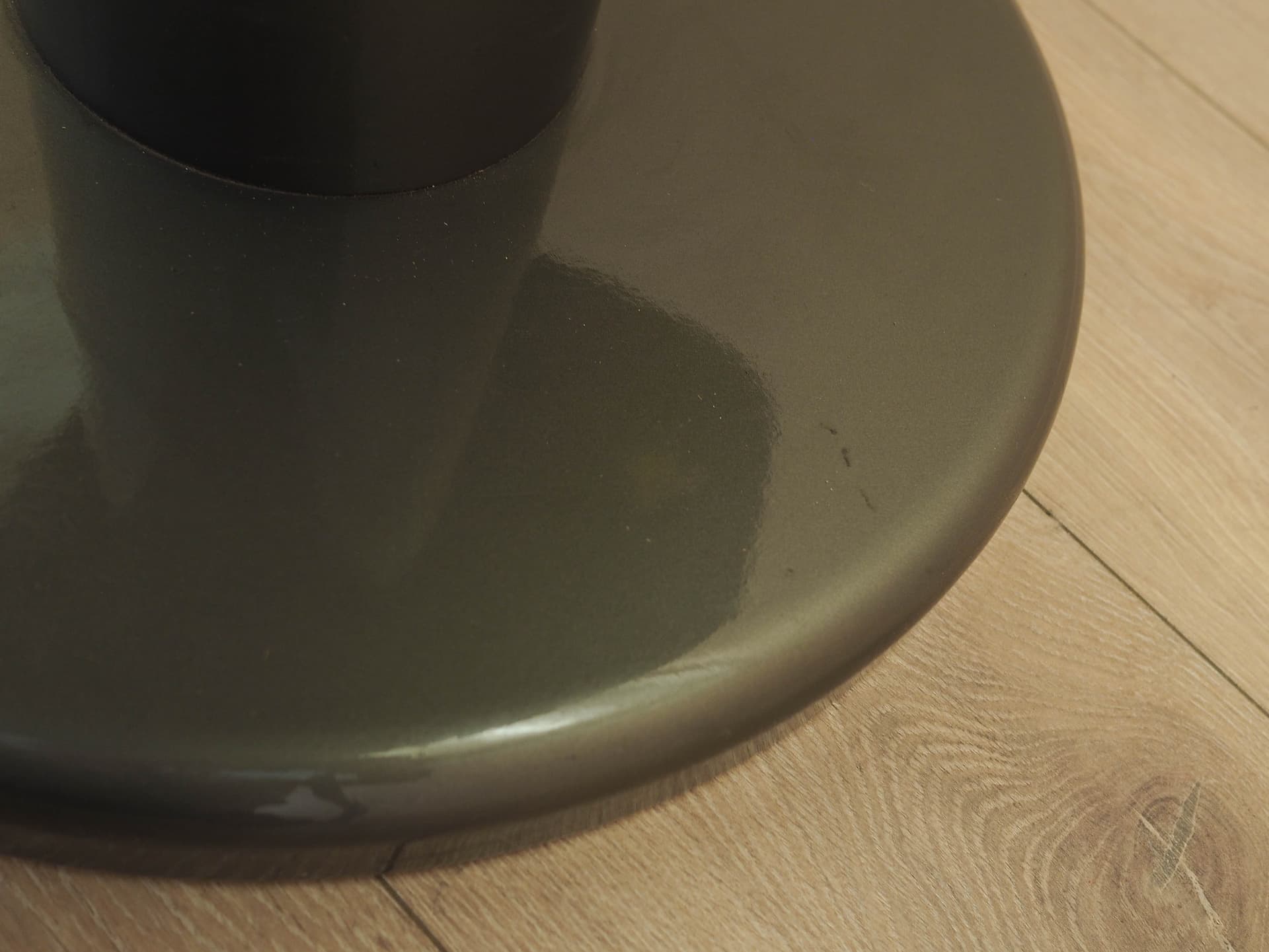 Side table, grey plywood, metal, Italy, 1970s. - 313727
