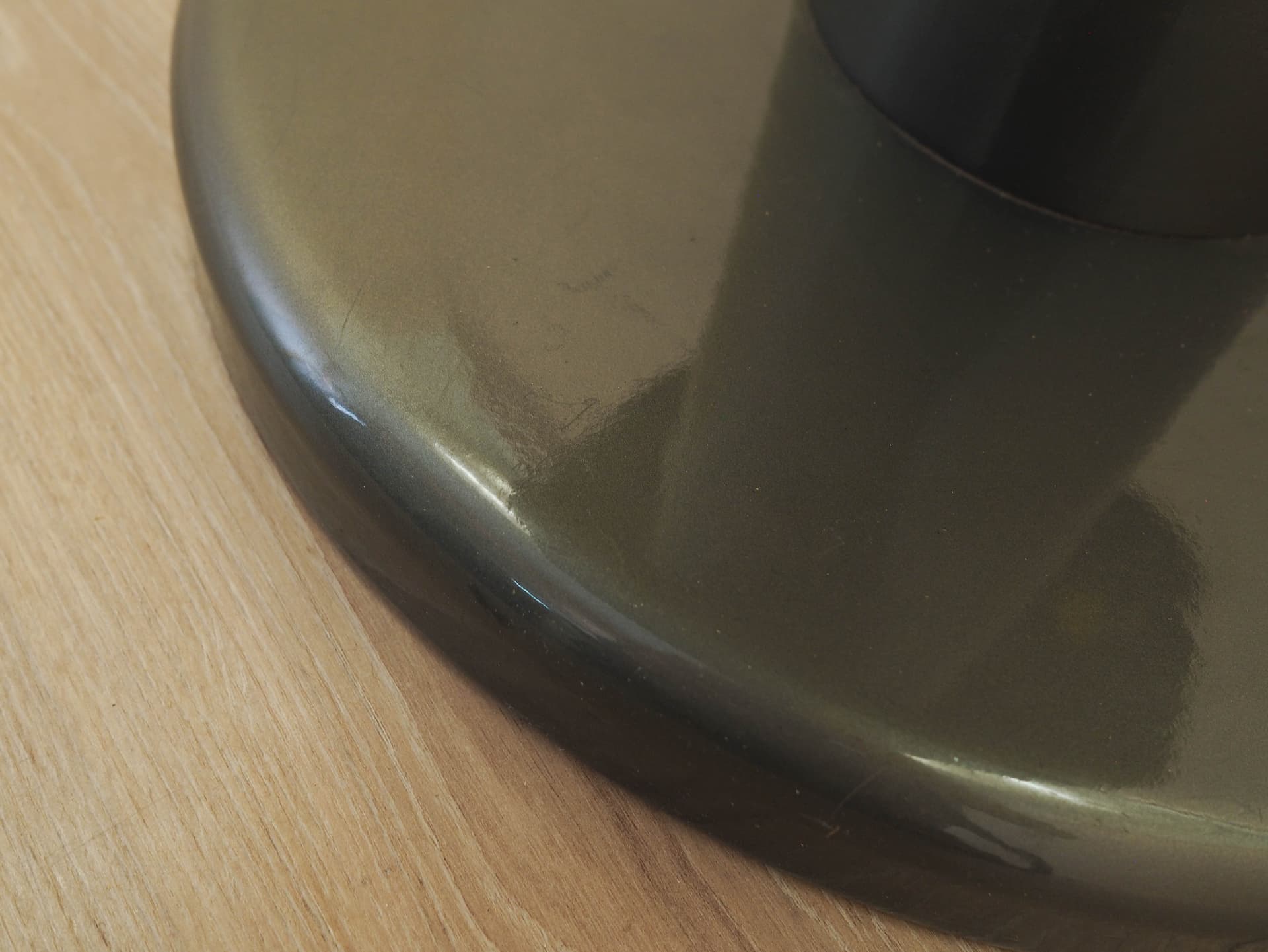 Side table, grey plywood, metal, Italy, 1970s. - 313728