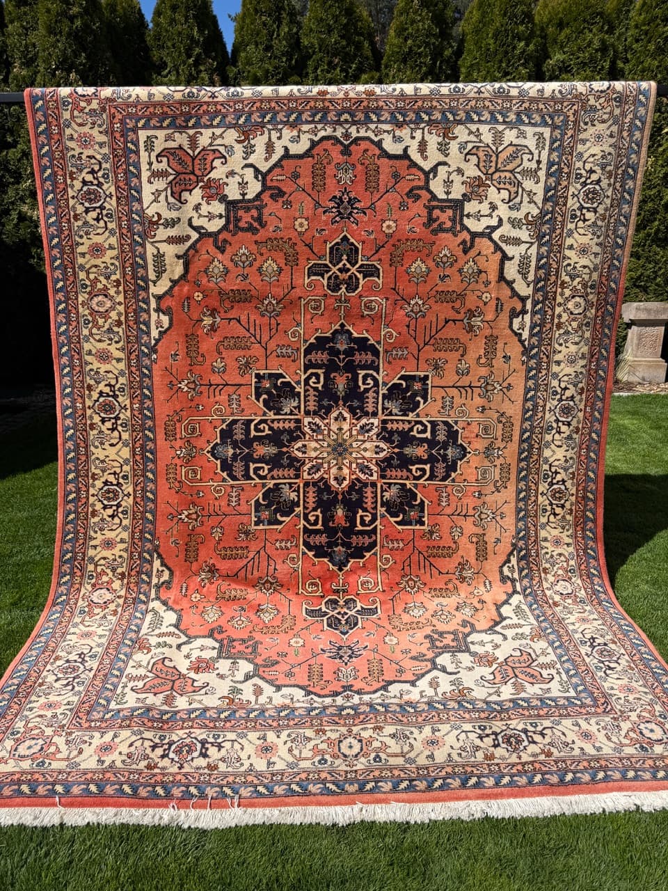 Rug Heriz 350x250 cm, red blue, wool, Iran - 313729
