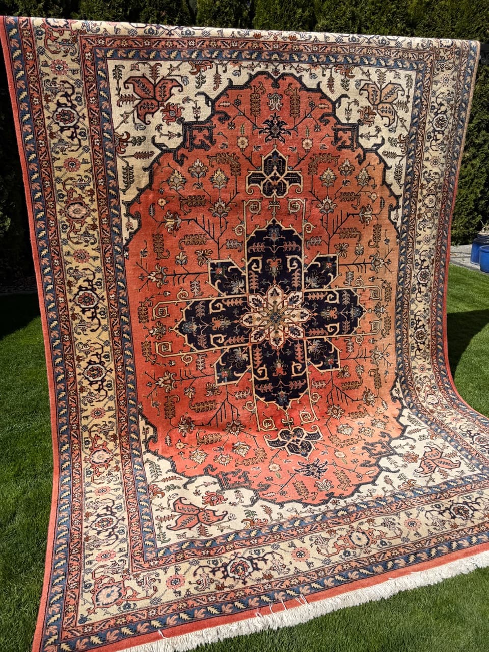 Rug Heriz 350x250 cm, red blue, wool, Iran - 313733