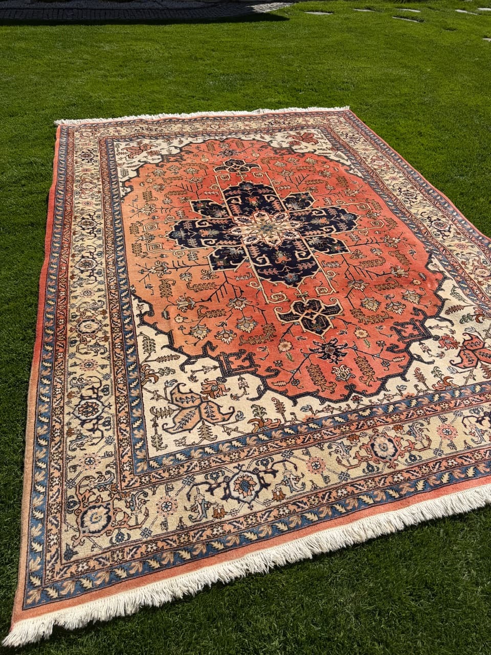 Rug Heriz 350x250 cm, red blue, wool, Iran - 313736