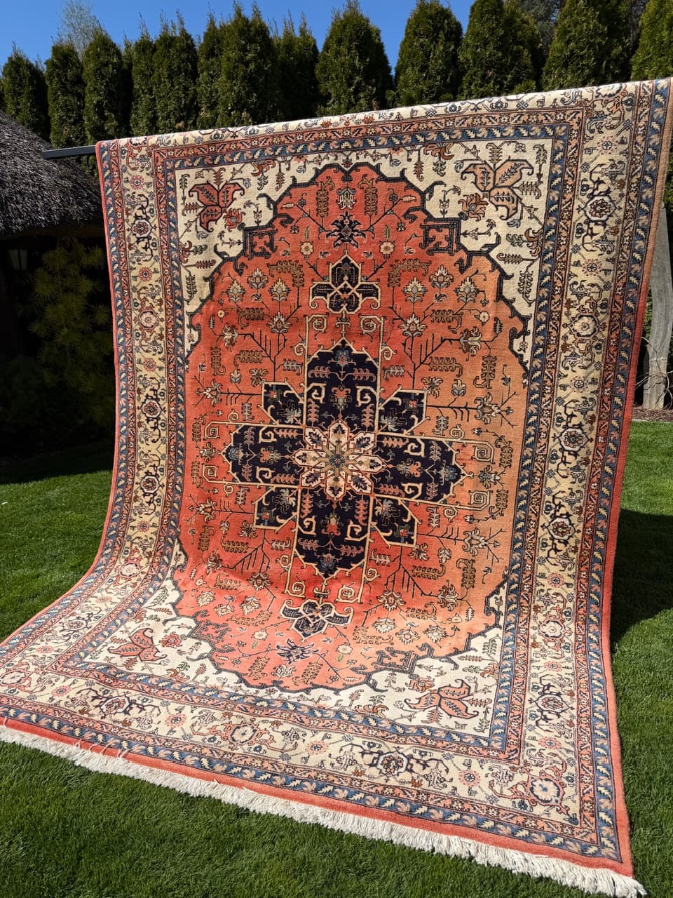 Rug Heriz 350x250 cm, red blue, wool, Iran - 313730