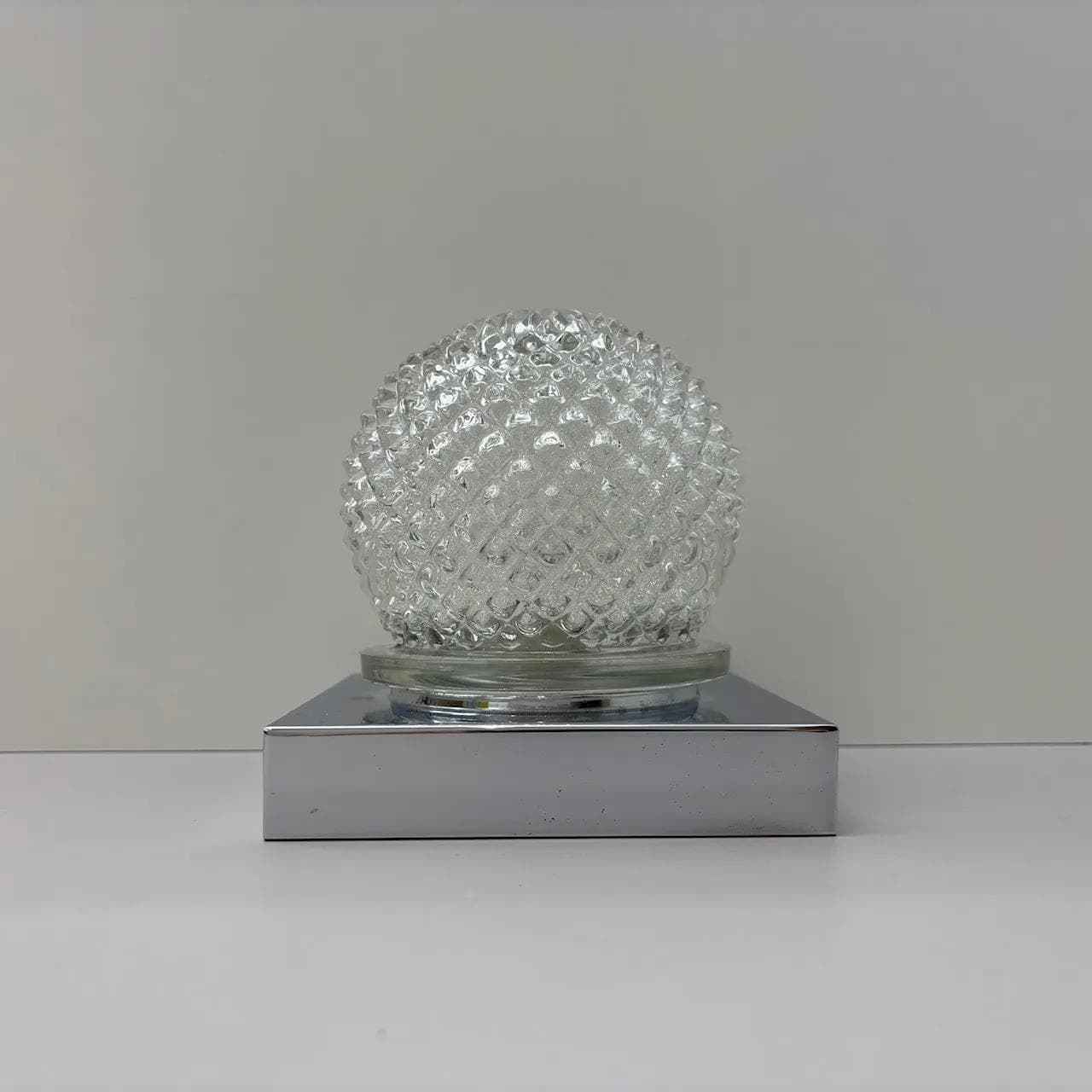 Kinkiet, szkło transparentne, stal chromowana, Hillebrand, Niemcy, lata 70. - 23248