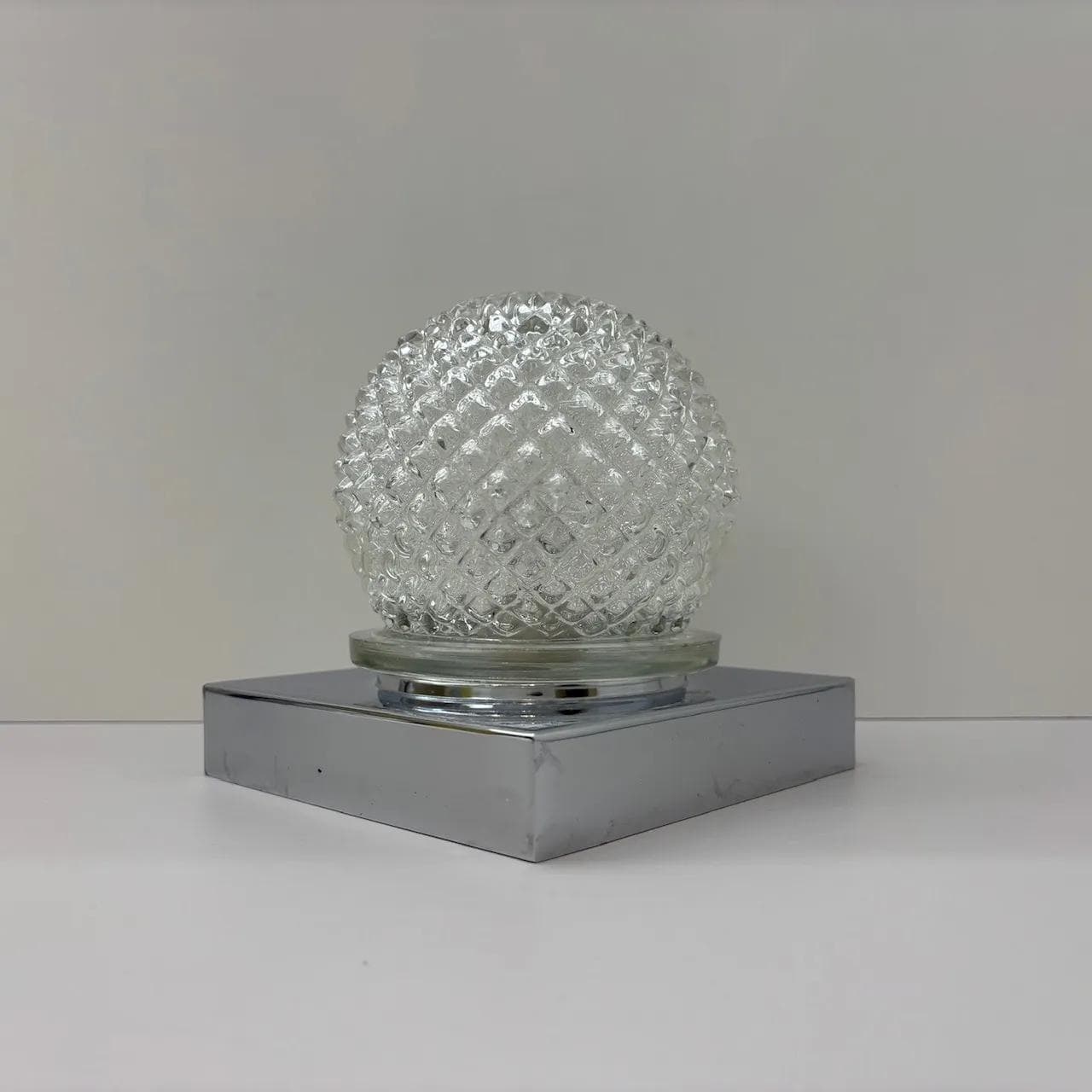 Kinkiet, szkło transparentne, stal chromowana, Hillebrand, Niemcy, lata 70. - 23250